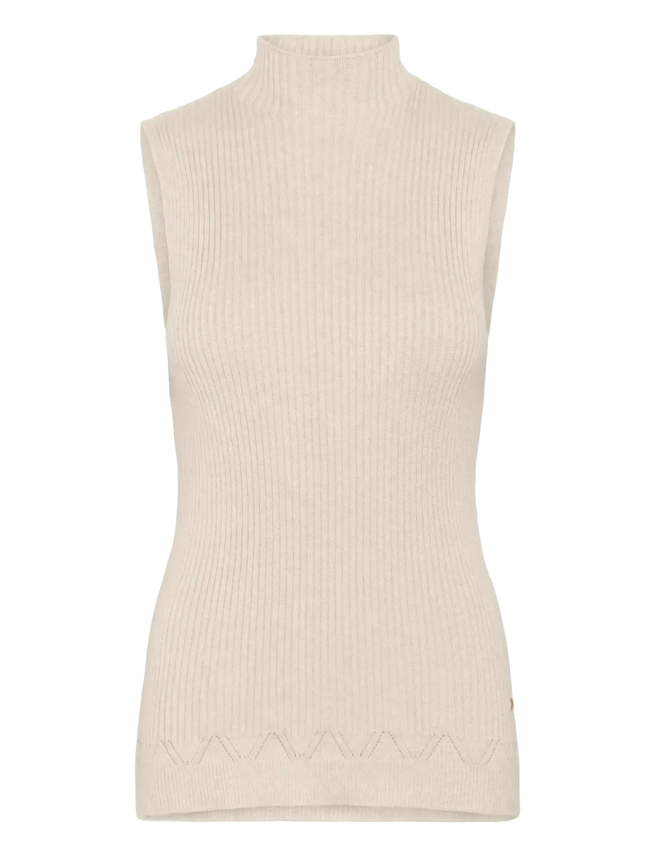 CREAM Crdela Knit Ärmellos Rollkragen Beige - XXL - Damen