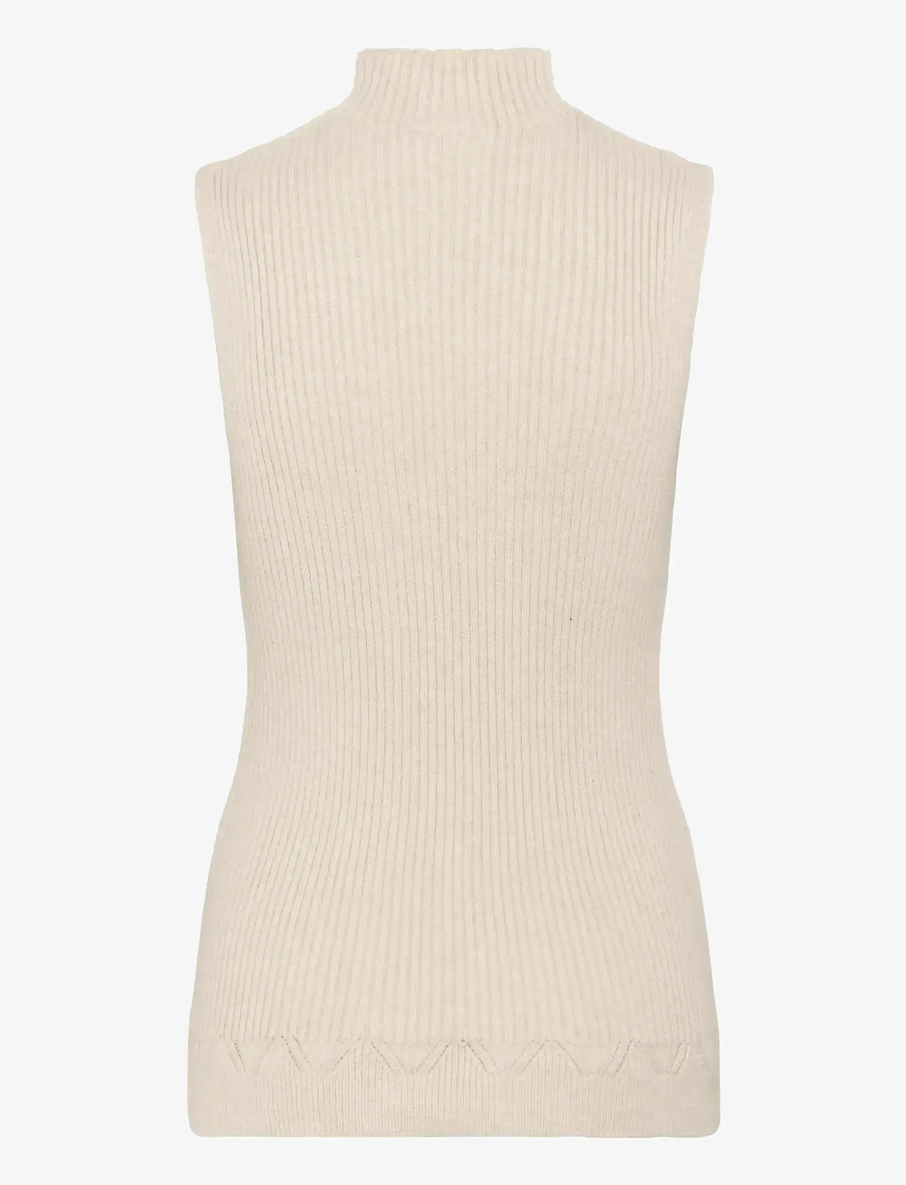 Cream - CRDela Knit Sleeveless Turtleneck - rullekraver - oat melange - 2
