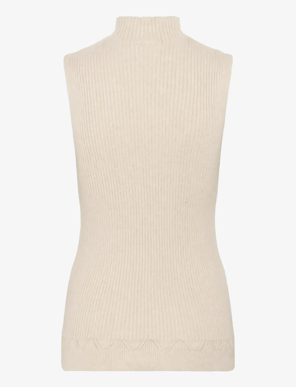 Cream - CRDela Knit Sleeveless Turtleneck - rullekraver - oat melange - 2