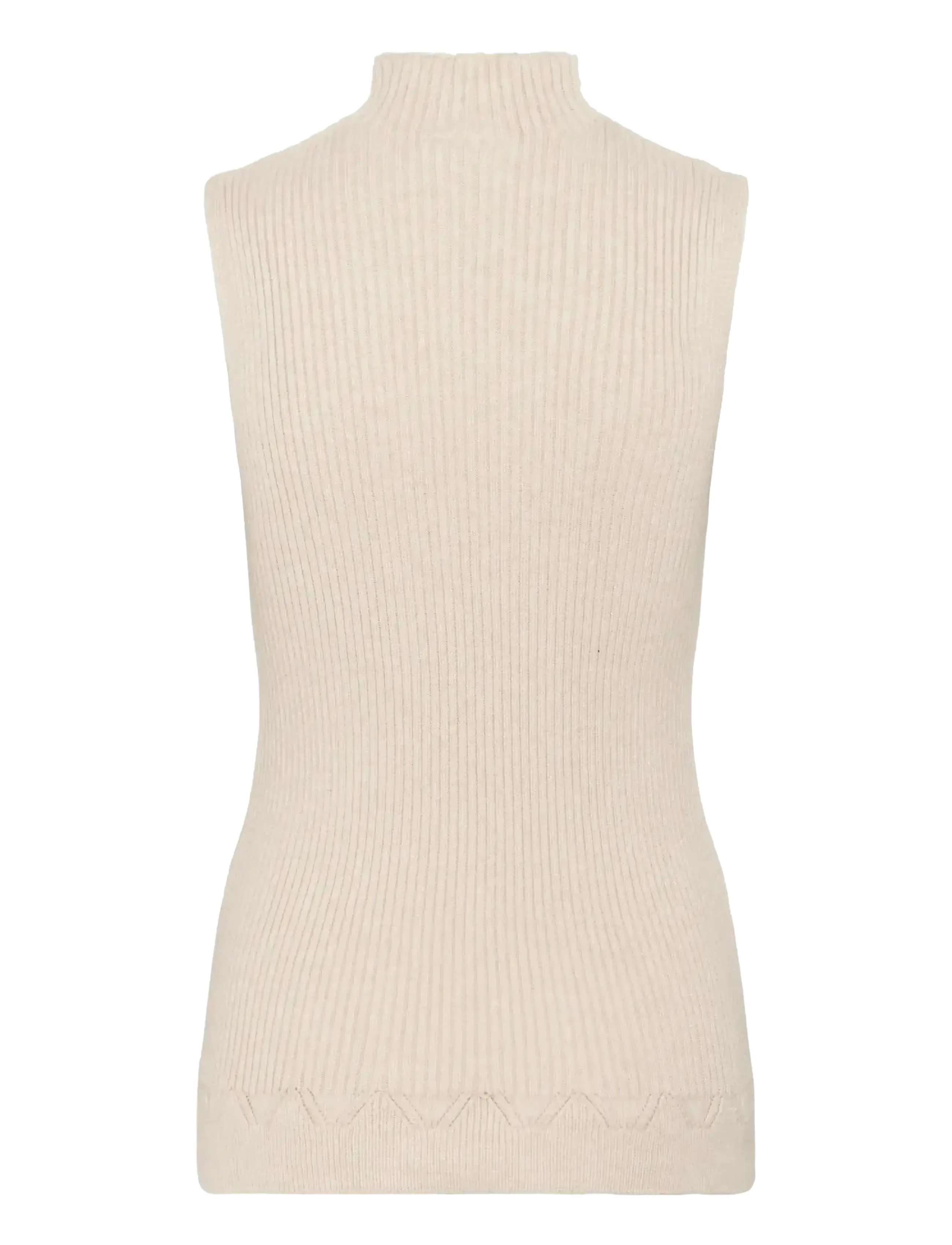 Cream - CRDela Knit Sleeveless Turtleneck - turtlenecks - oat melange - 2