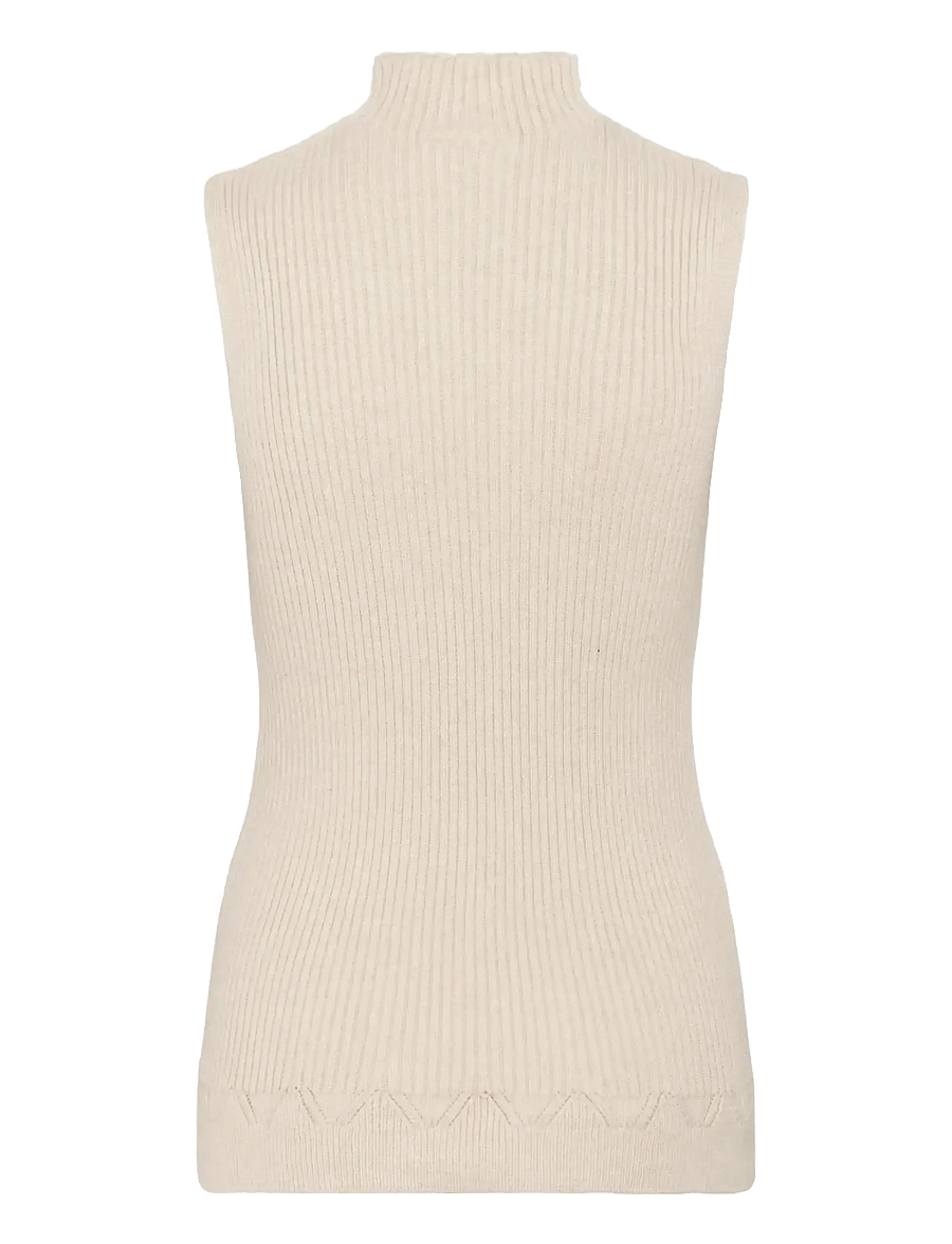 Cream - CRDela Knit Sleeveless Turtleneck - rollkragenpullover - oat melange - 2