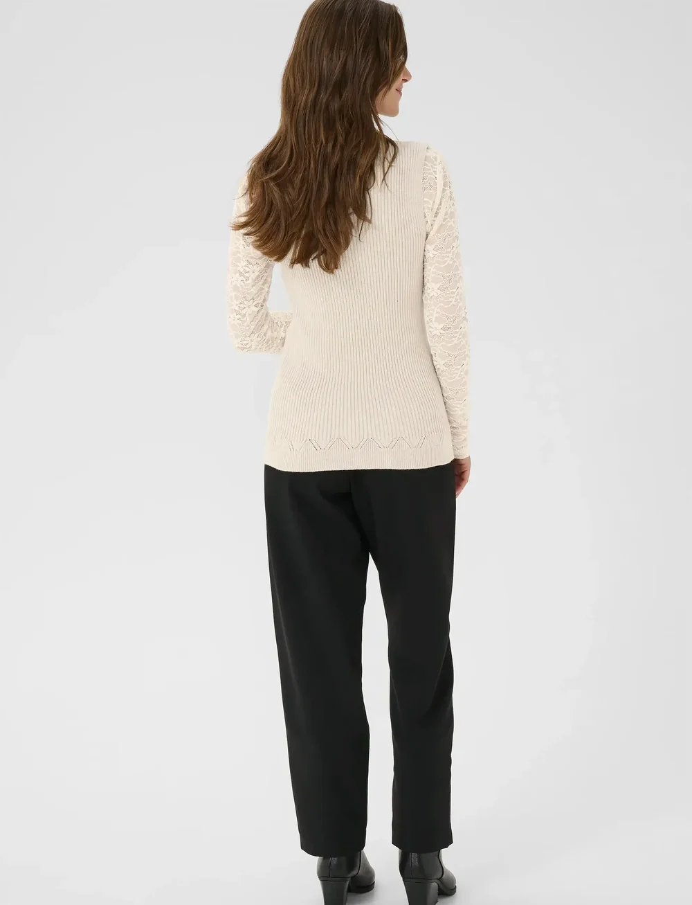 Cream - CRDela Knit Sleeveless Turtleneck - rullekraver - oat melange - 4