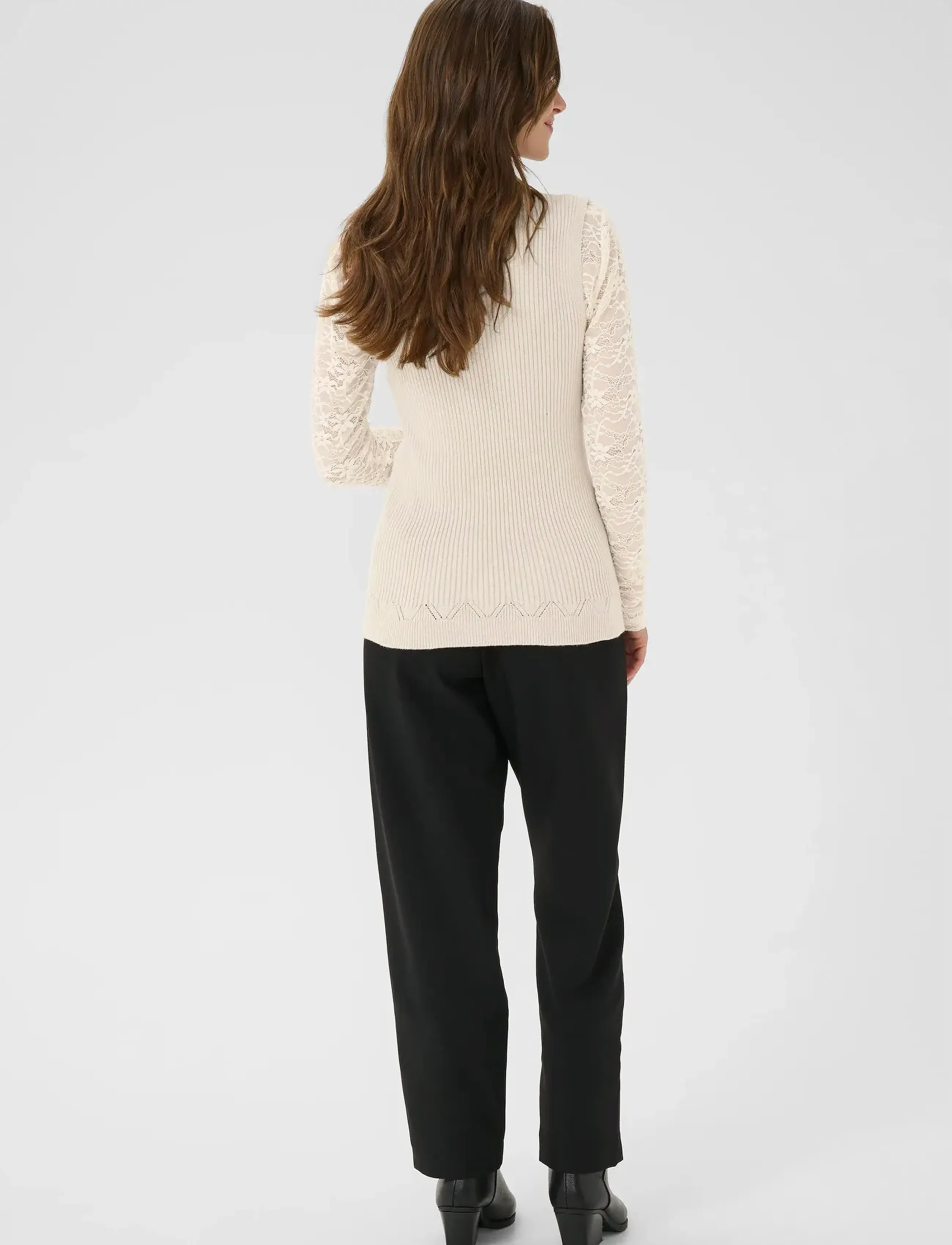 Cream - CRDela Knit Sleeveless Turtleneck - turtlenecks - oat melange - 4