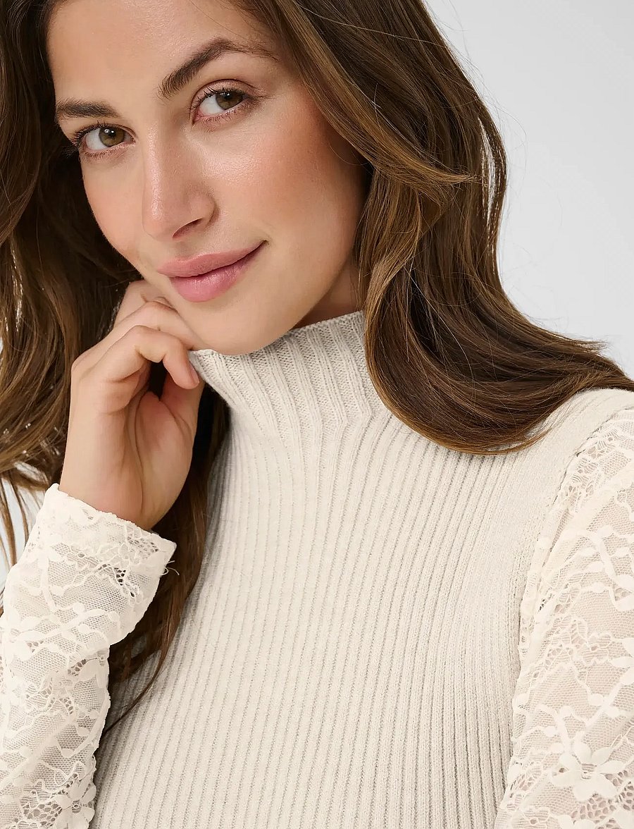 Cream - CRDela Knit Sleeveless Turtleneck - rollkragenpullover - oat melange - 5