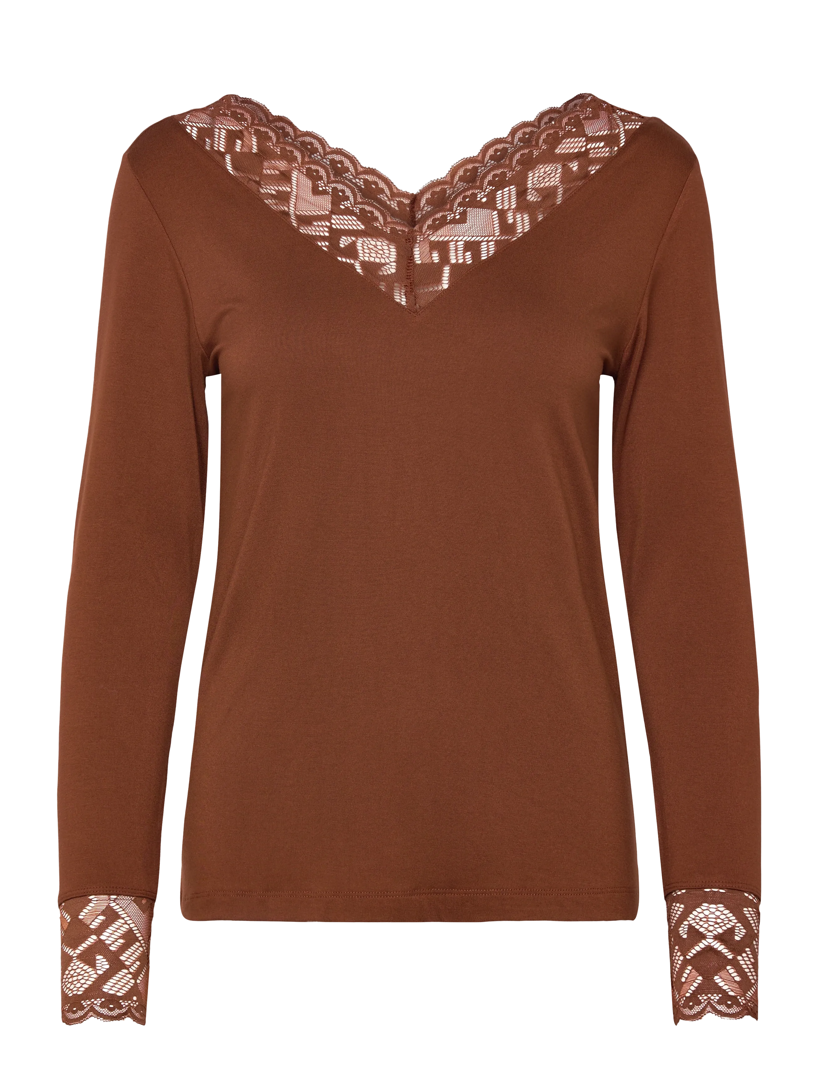 Cream CRTrulla LS Lace T-Shirt - Cream - SORREL HORSE / brown