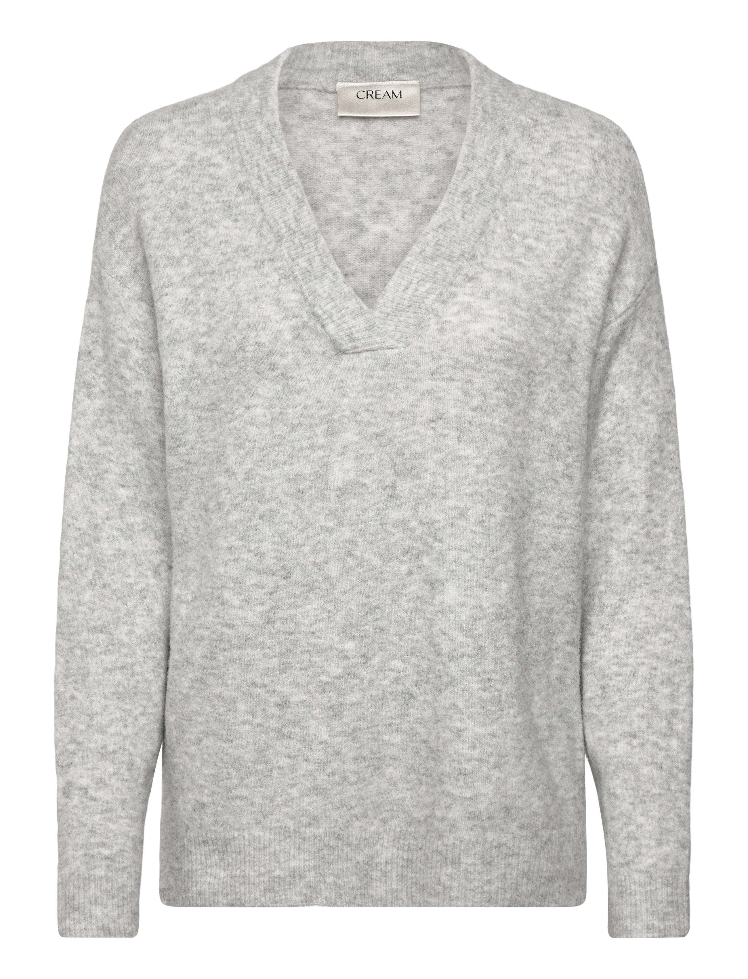 Cream Crmerle Oz V-Neck Pullover, L, Knitwear, Grau - Jumpers, Frauen