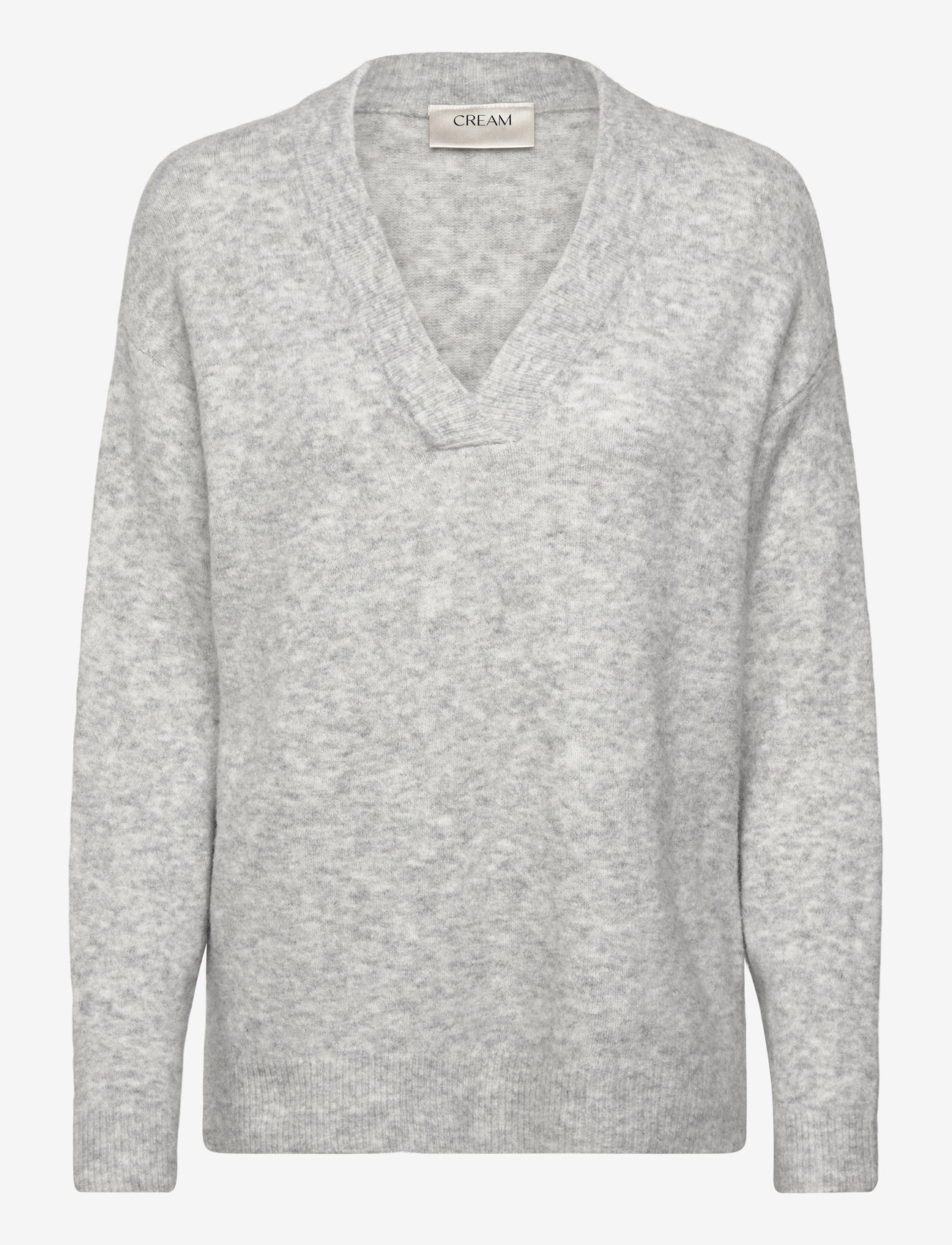 Cream - CRMerle OZ V-Neck Pullover - pullover - grey melange - 0