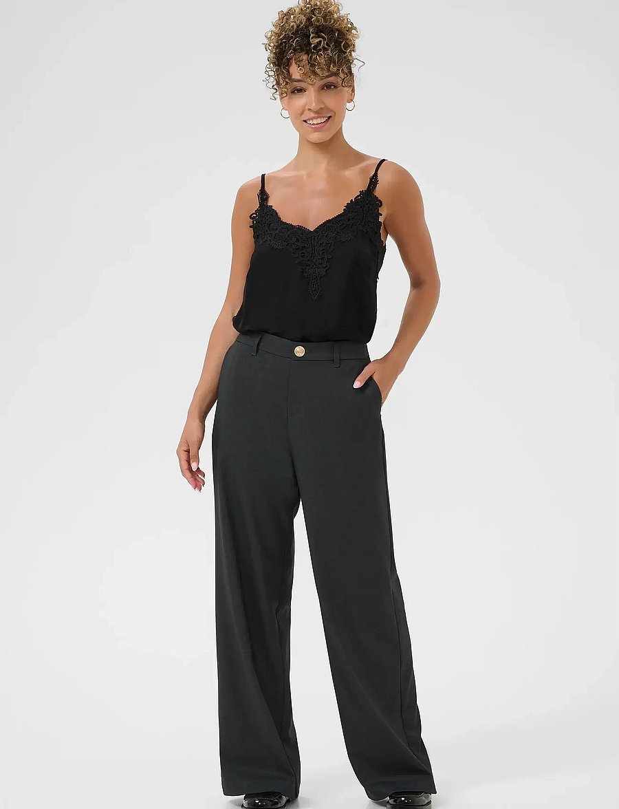 Cream - CRBabeth Bencon Pant - kostymbyxor - dark grey melange - 3