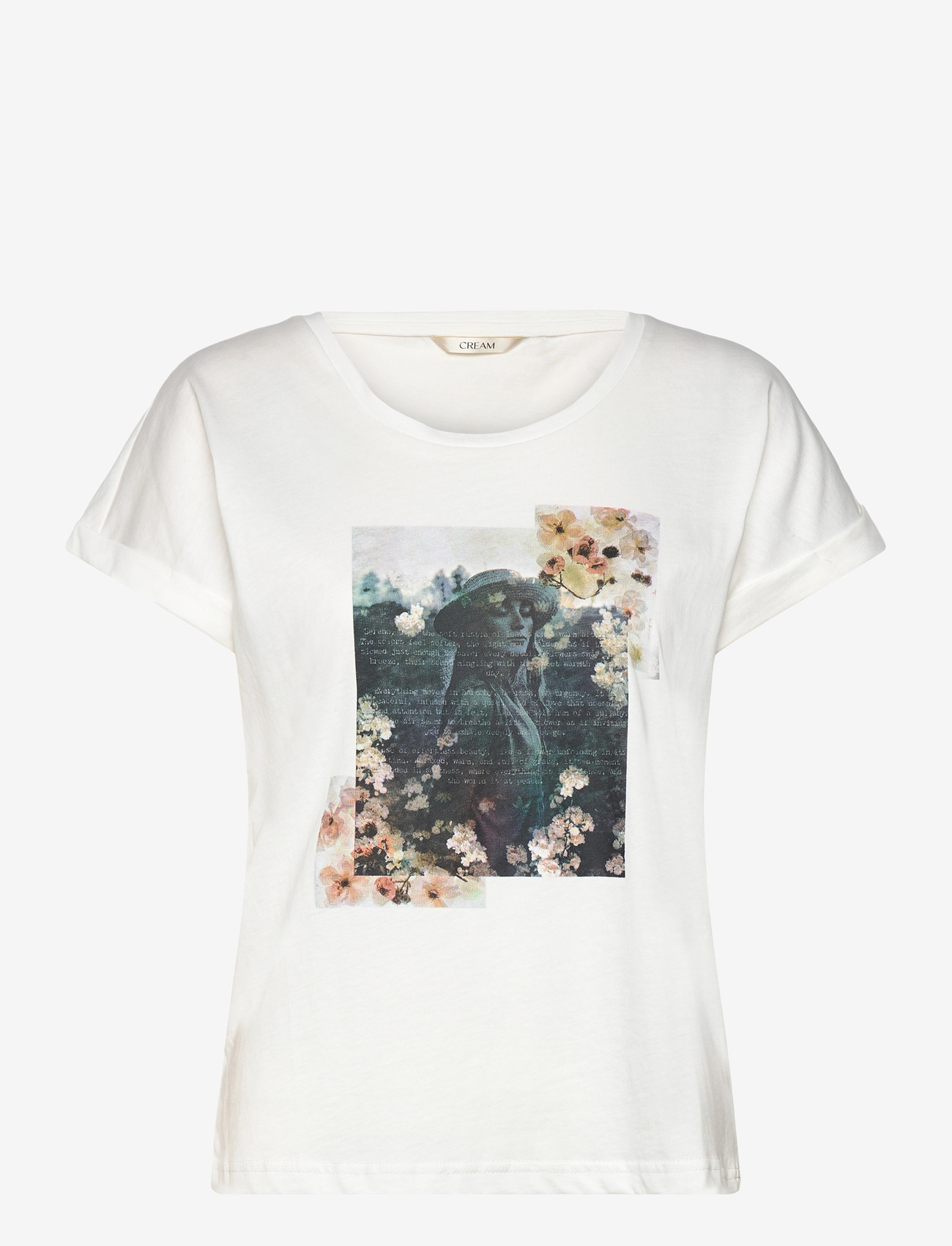 Cream - CRMias T-Shirt - t-särgid - calm text floral - 0