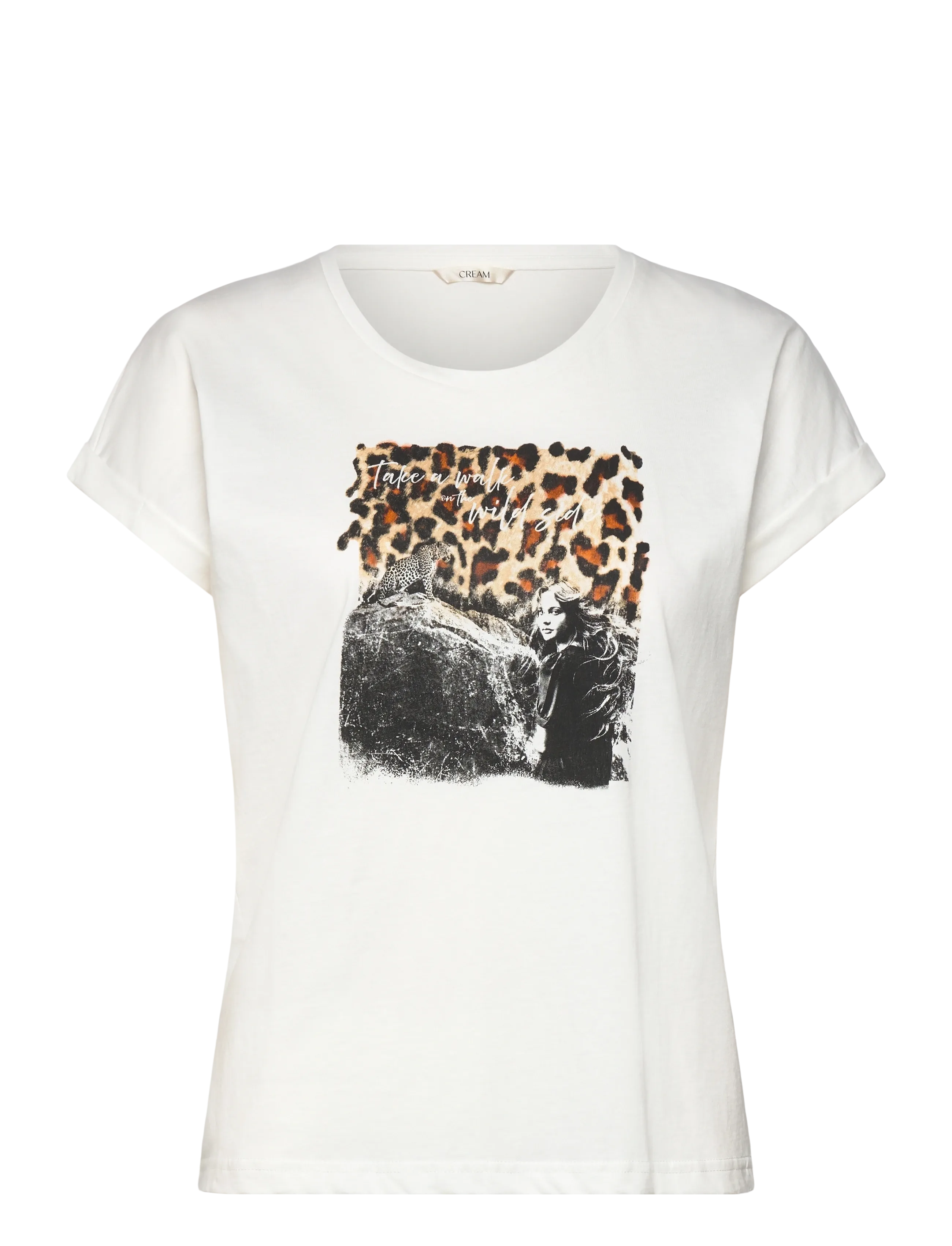 Cream CRMias T-Shirt - T-Shirts & Tops - WILD SIDE LEOPARD / white