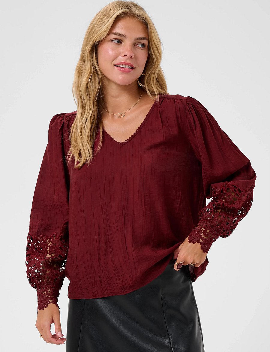 Cream - CRTina Blouse - långärmade blusar - cabernet - 2