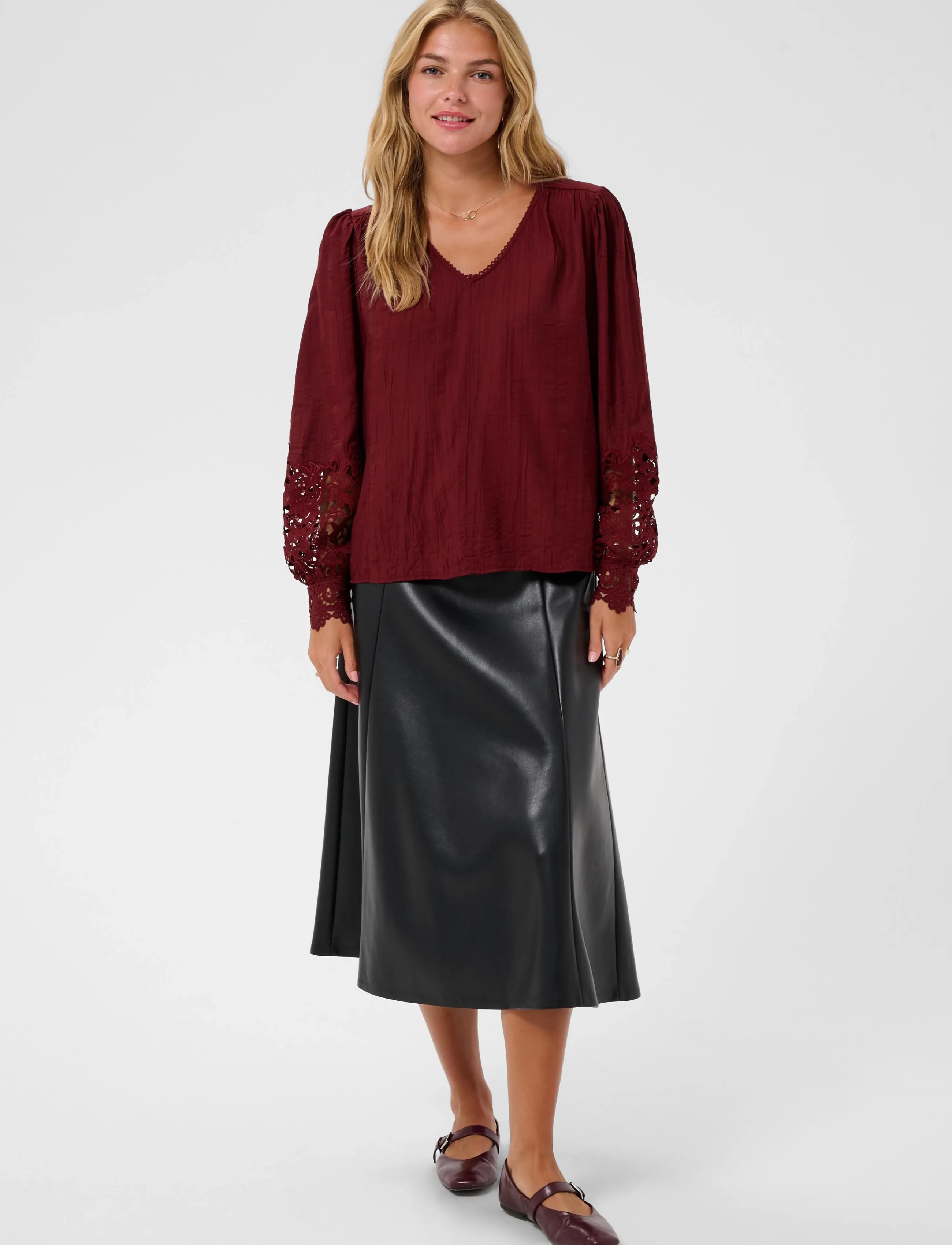 Cream - CRTina Blouse - langärmelige blusen - cabernet - 3