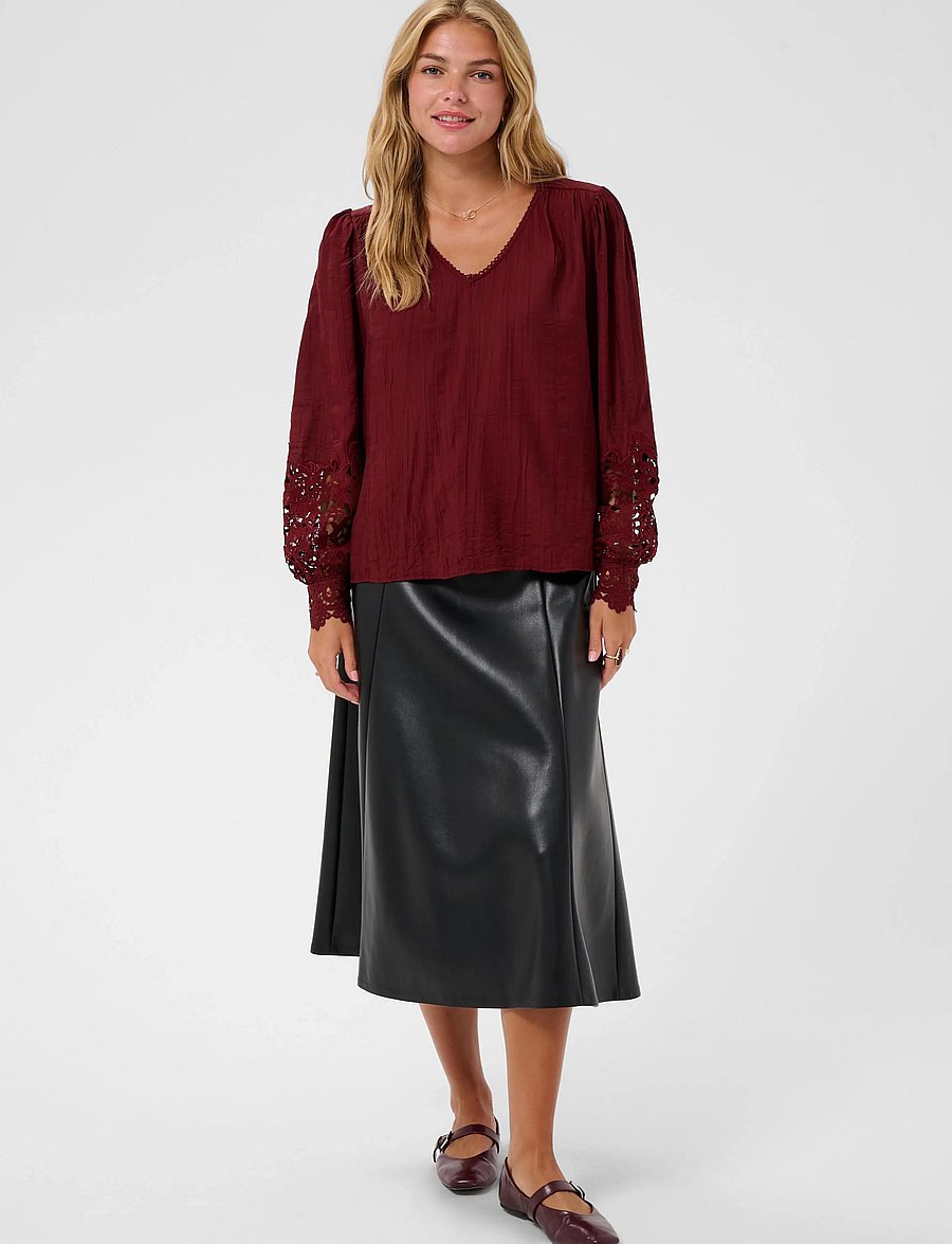 Cream - CRTina Blouse - långärmade blusar - cabernet - 3