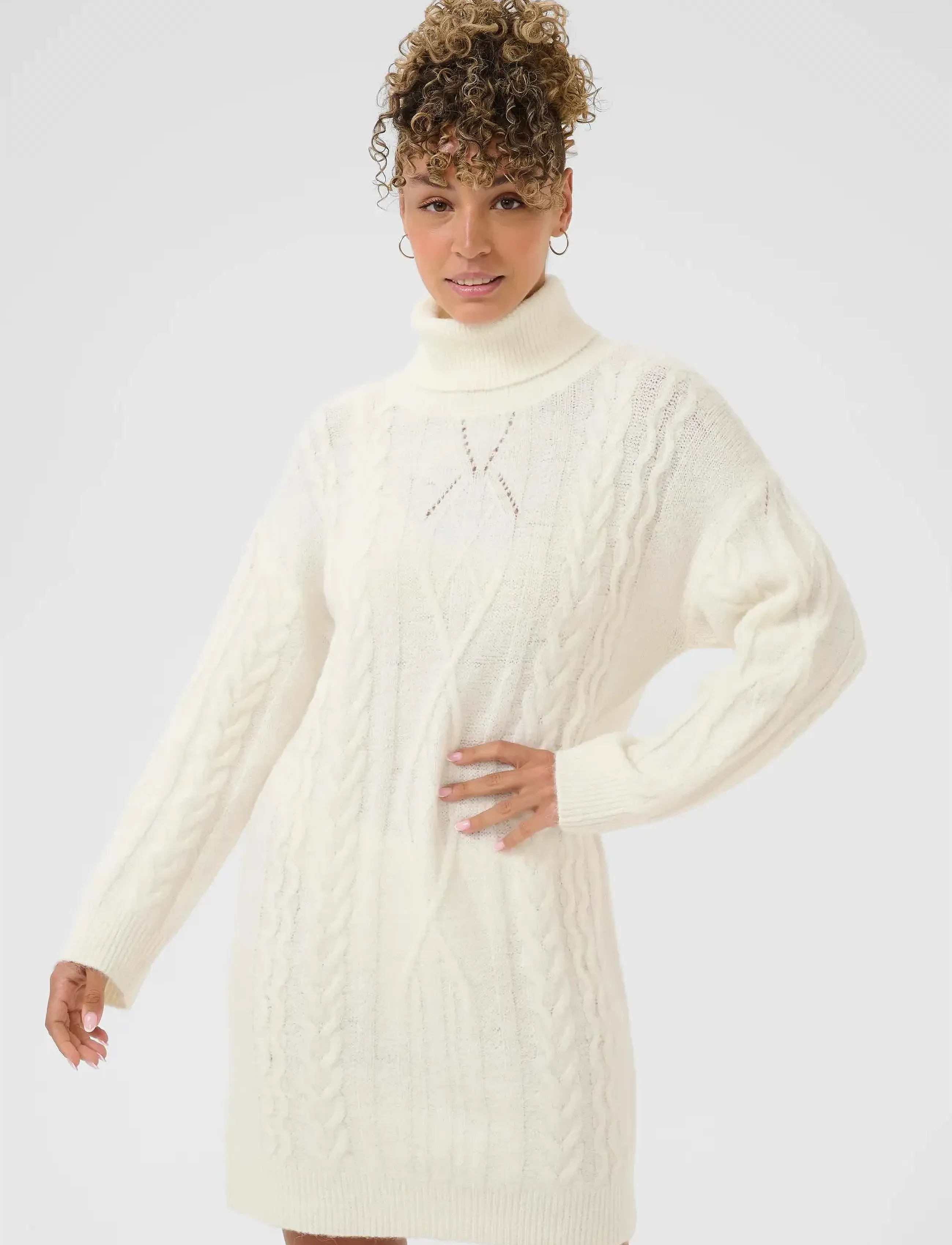 Cream CRSkie Knit Dress - Tøj - WHISPER WHITE MELANGE / white