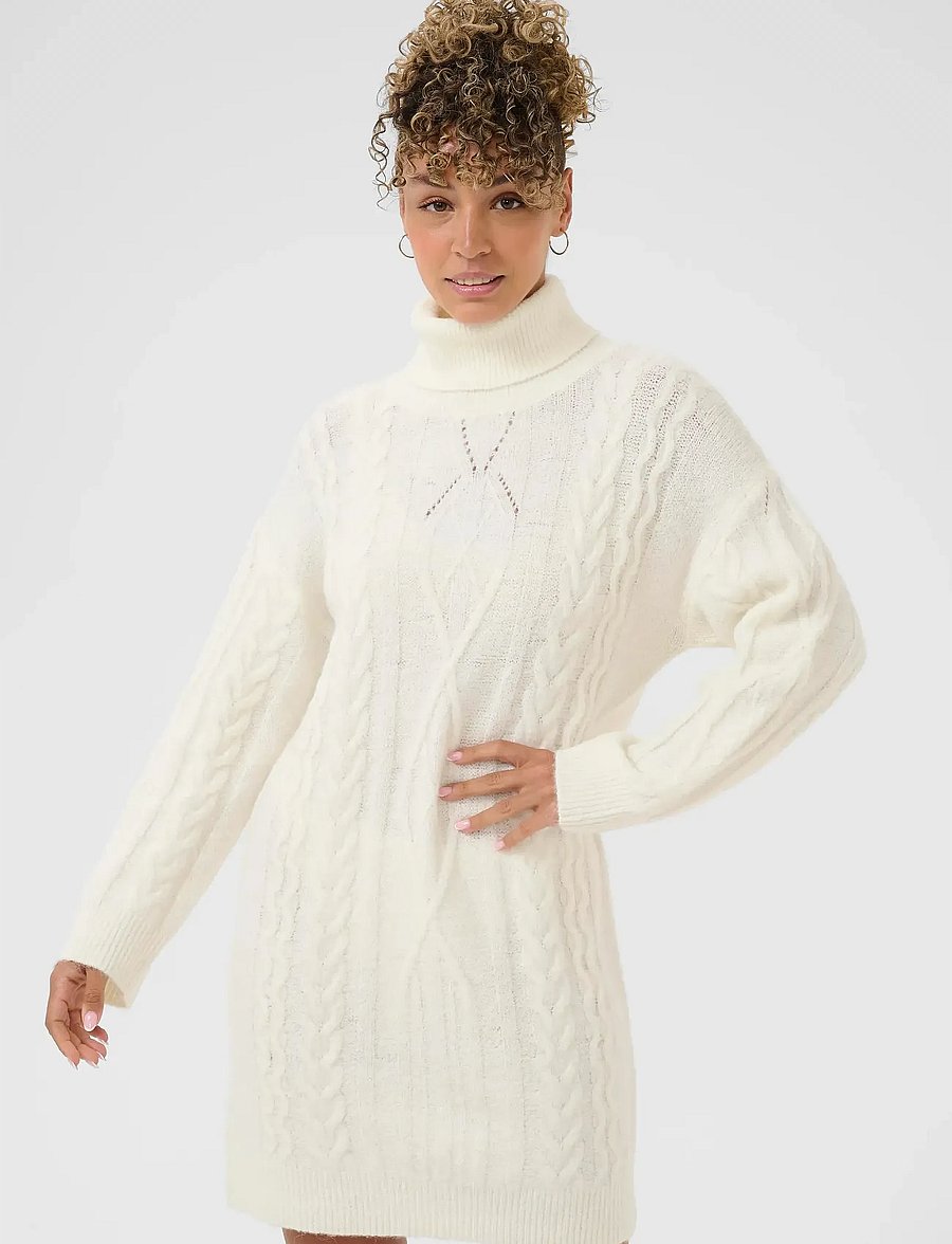Cream - CRSkie Knit Dress - konfirmation - whisper white melange - 0