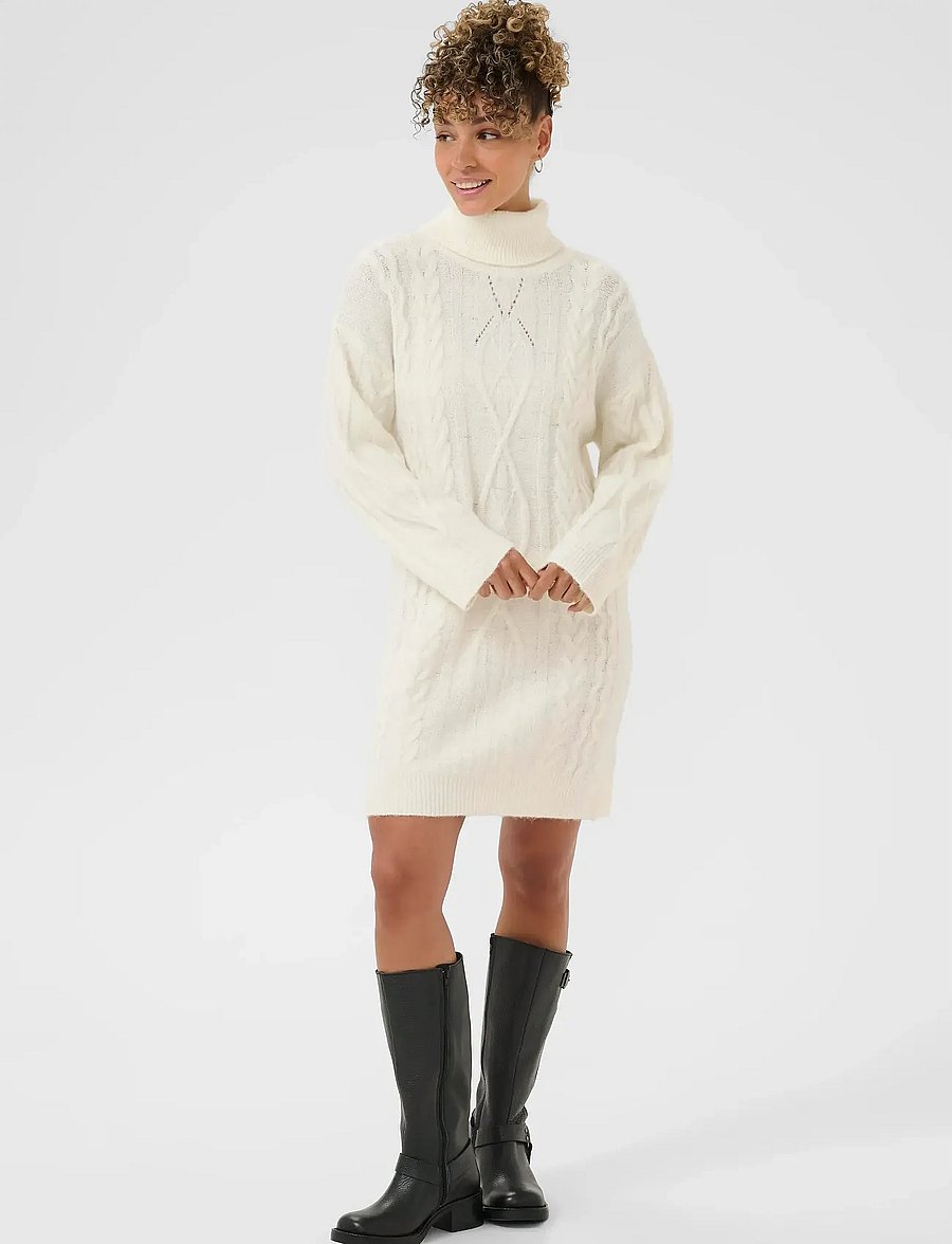 Cream - CRSkie Knit Dress - konfirmation - whisper white melange - 3
