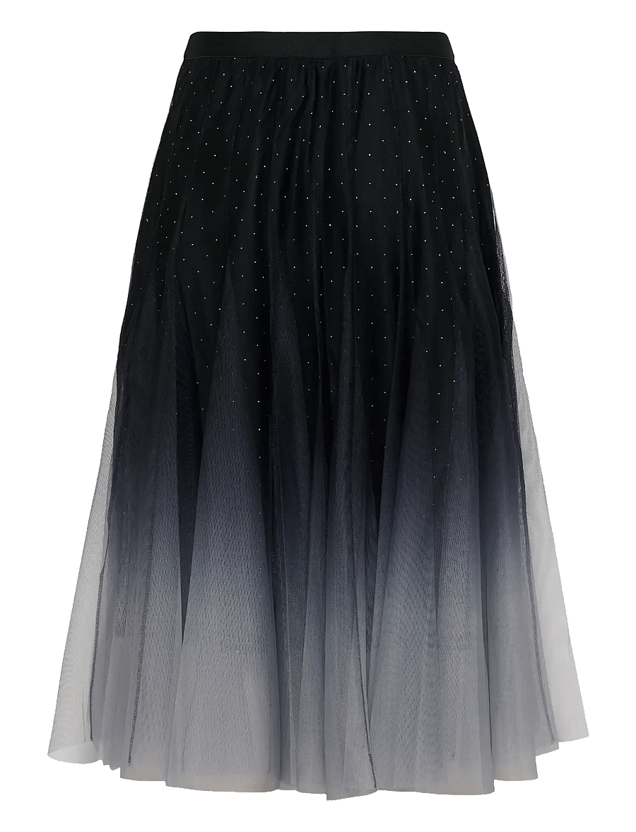 Cream - CRGlittery Mesh Skirt - faltenröcke - windward blue - 2