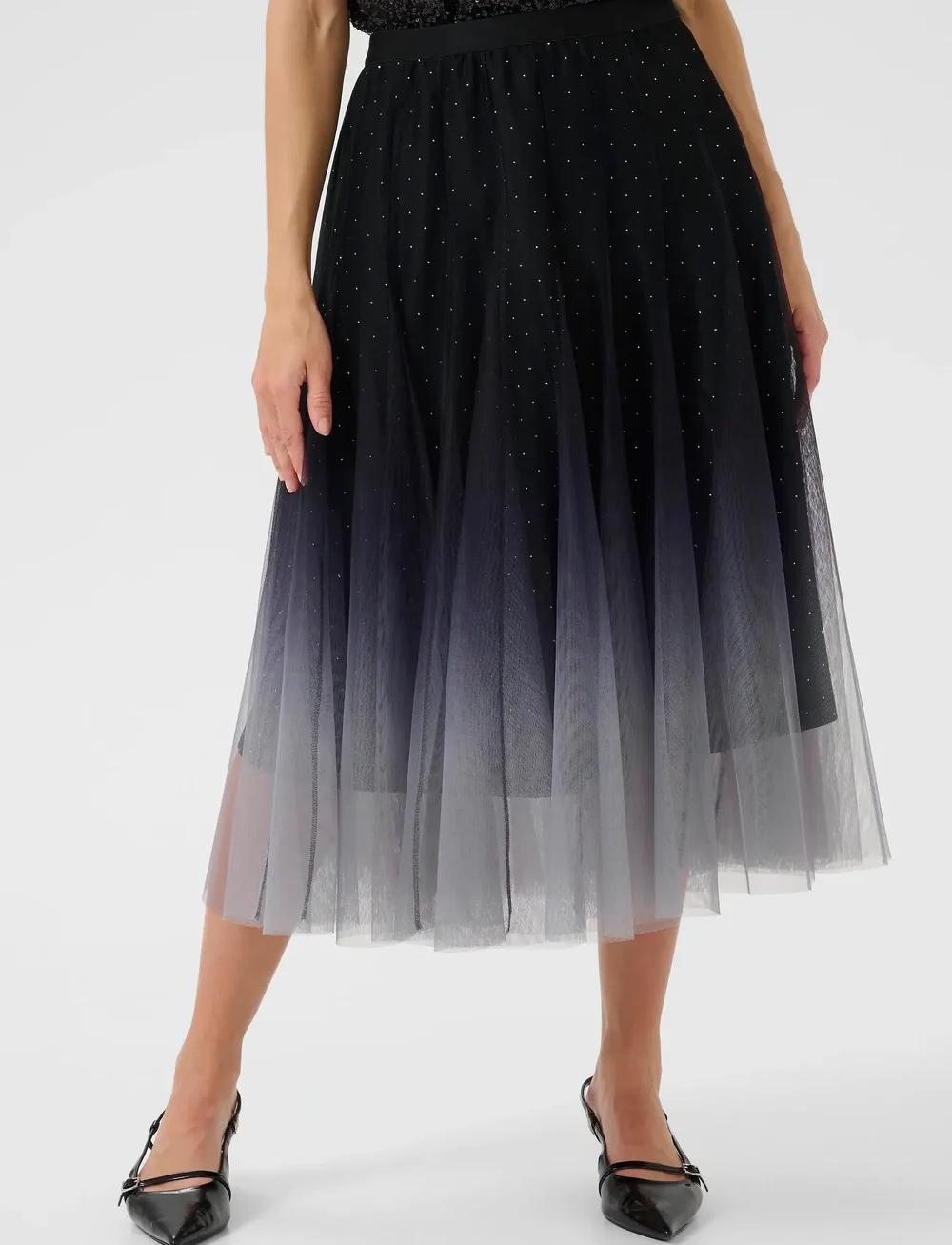 Cream - CRGlittery Mesh Skirt - plisserede nederdele - windward blue - 0