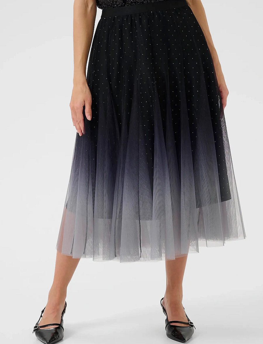Cream - CRGlittery Mesh Skirt - faltenröcke - windward blue - 0
