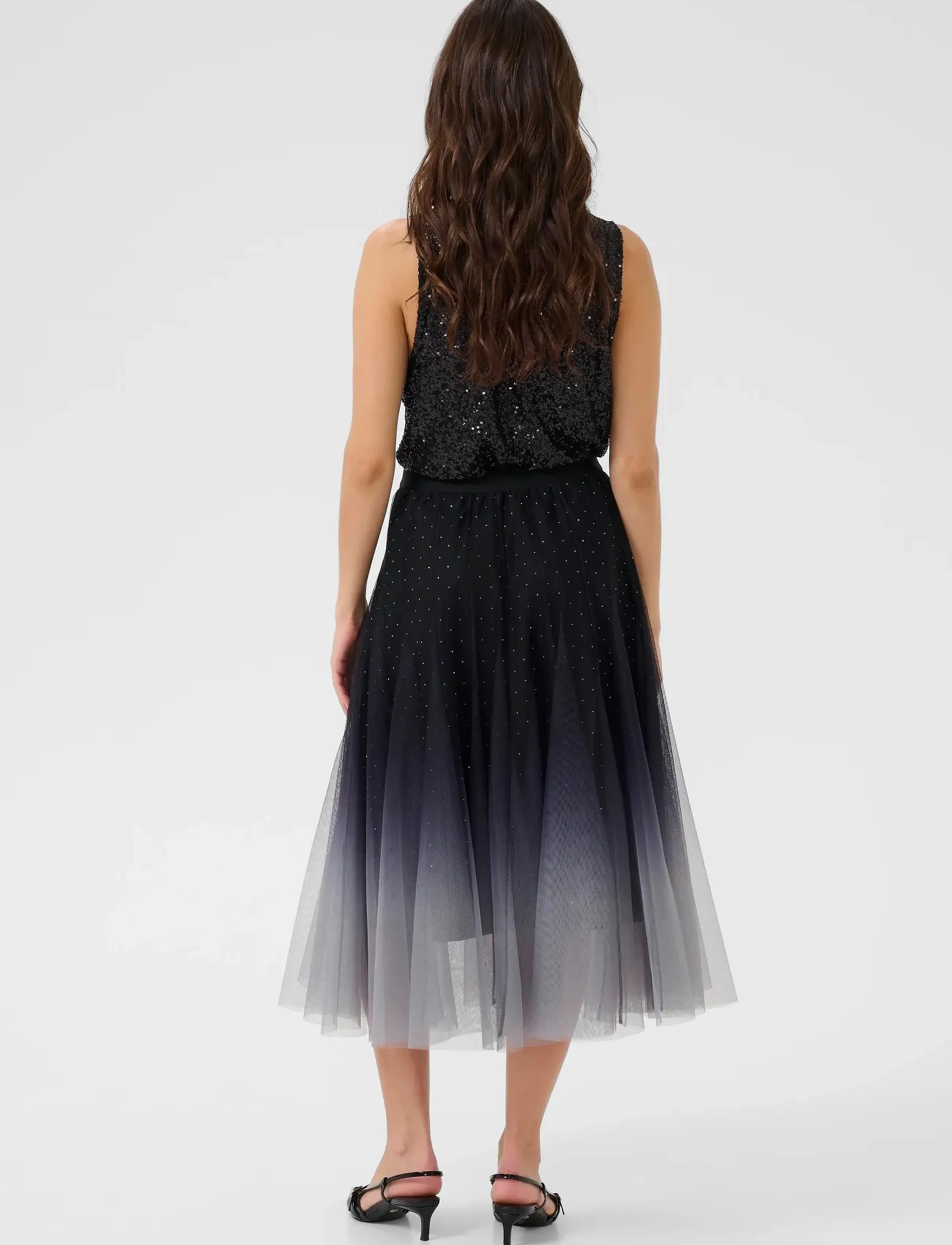 Cream - CRGlittery Mesh Skirt - faltenröcke - windward blue - 4