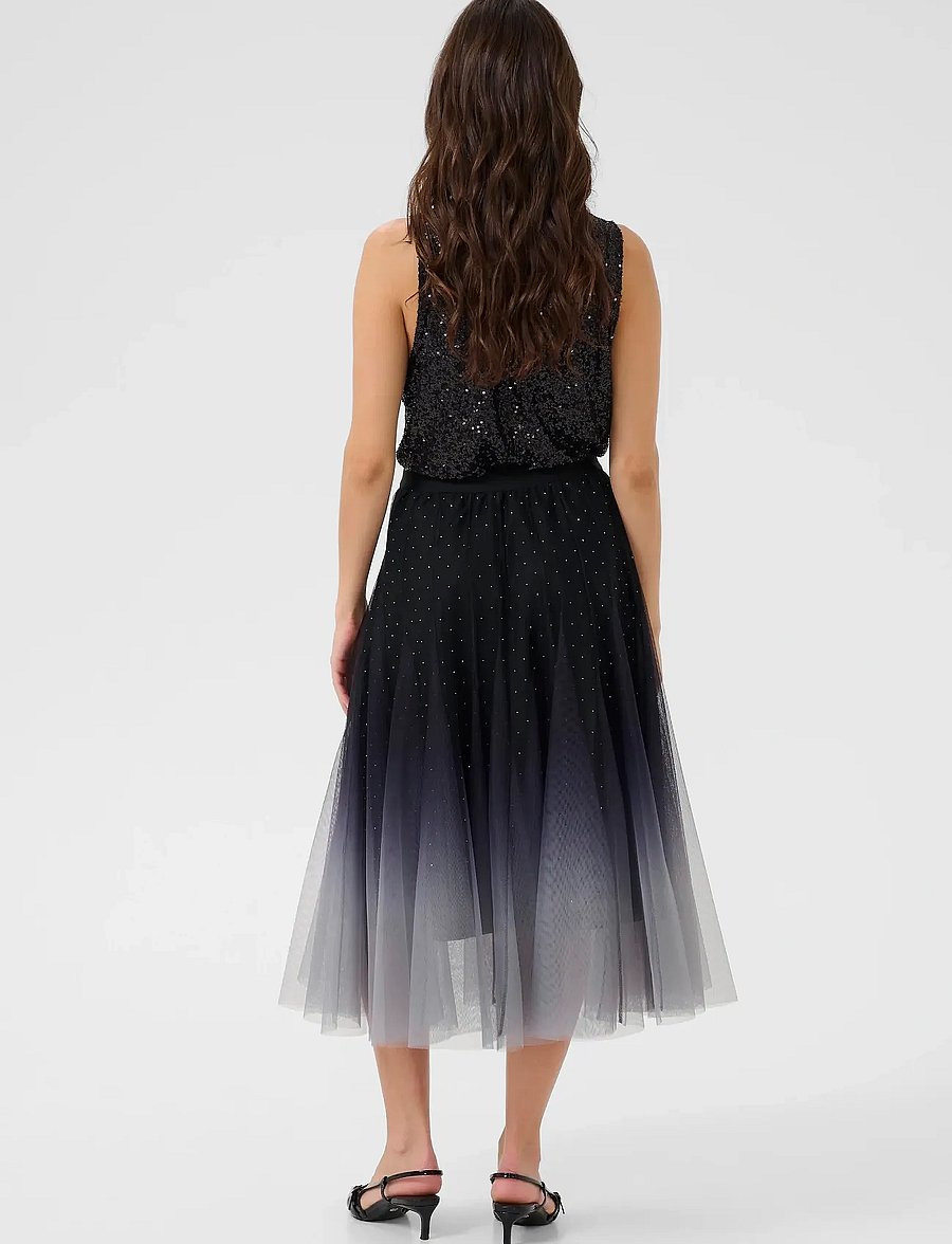Cream - CRGlittery Mesh Skirt - faltenröcke - windward blue - 4
