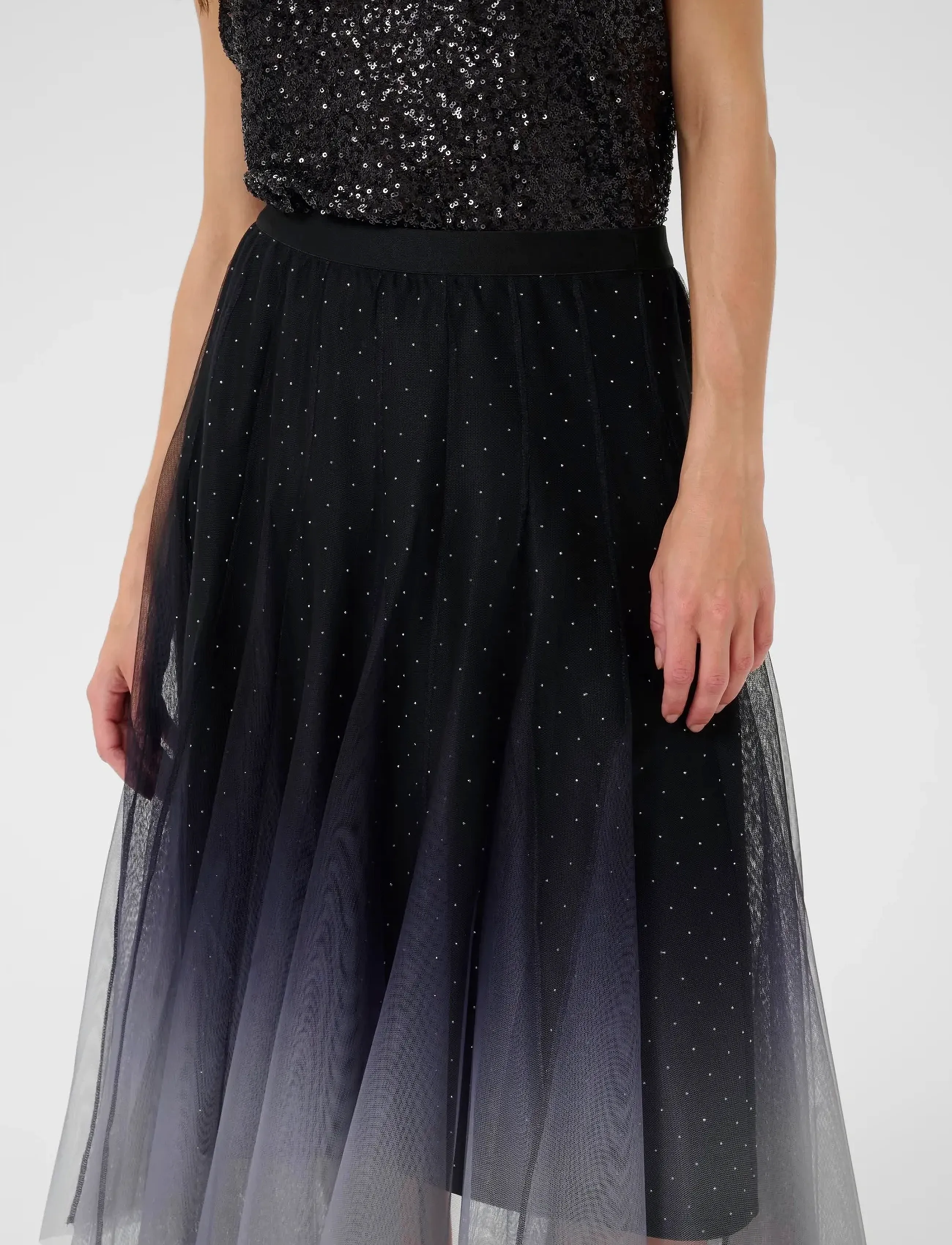 Cream - CRGlittery Mesh Skirt - faltenröcke - windward blue - 5