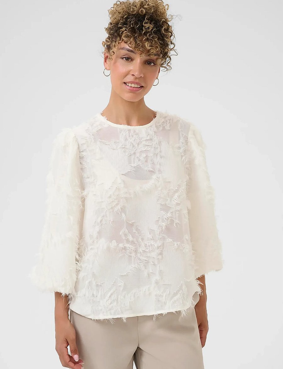 Cream - CRFreja Blouse - blouses met lange mouwen - whisper white - 0