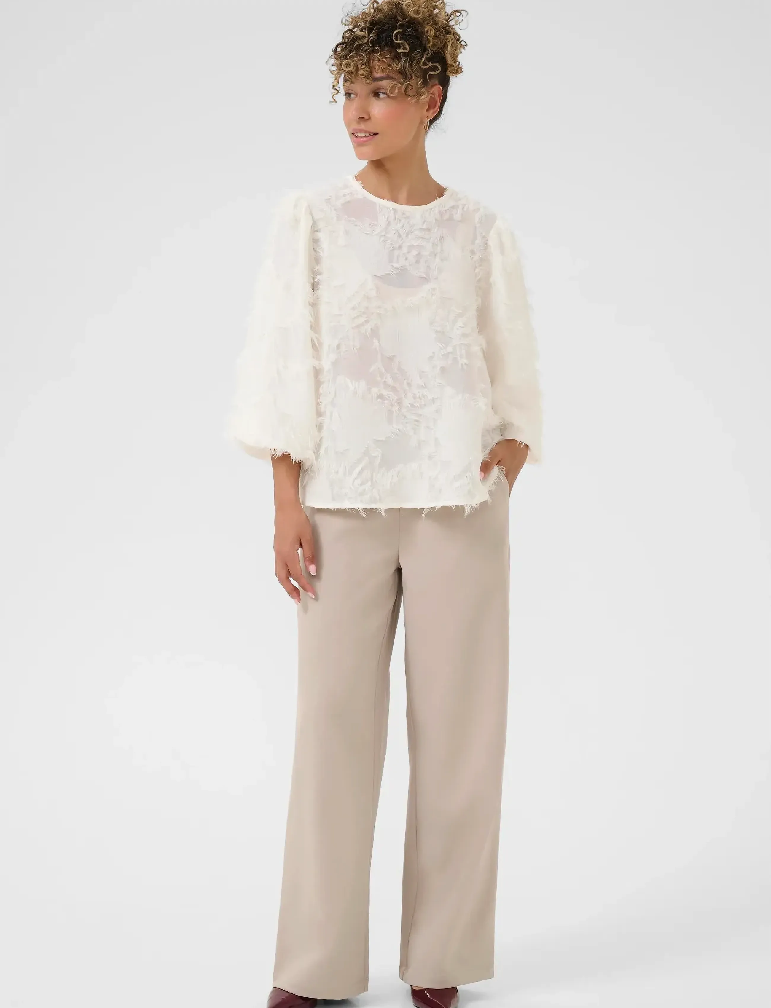 Cream - CRFreja Blouse - langærmede bluser - whisper white - 3