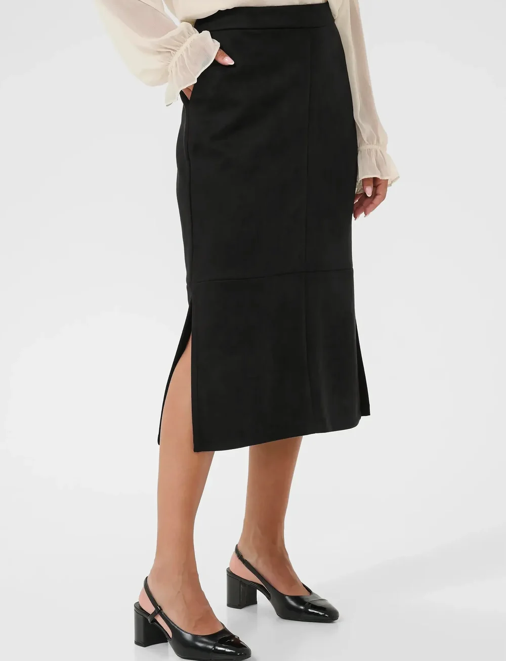 Cream - CRCanna Skirt - midi nederdele - pitch black - 0