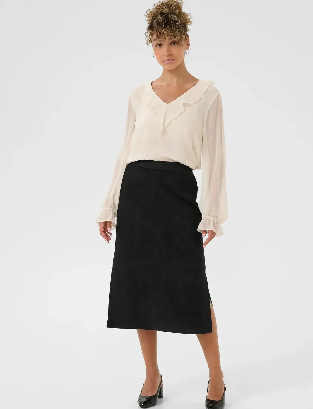 Cream - CRCanna Skirt - midi nederdele - pitch black - 3