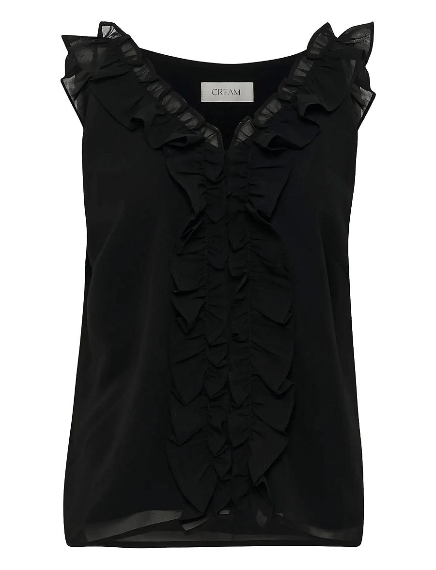 Cream - CRTima Top - sleeveless blouses - pitch black - 1