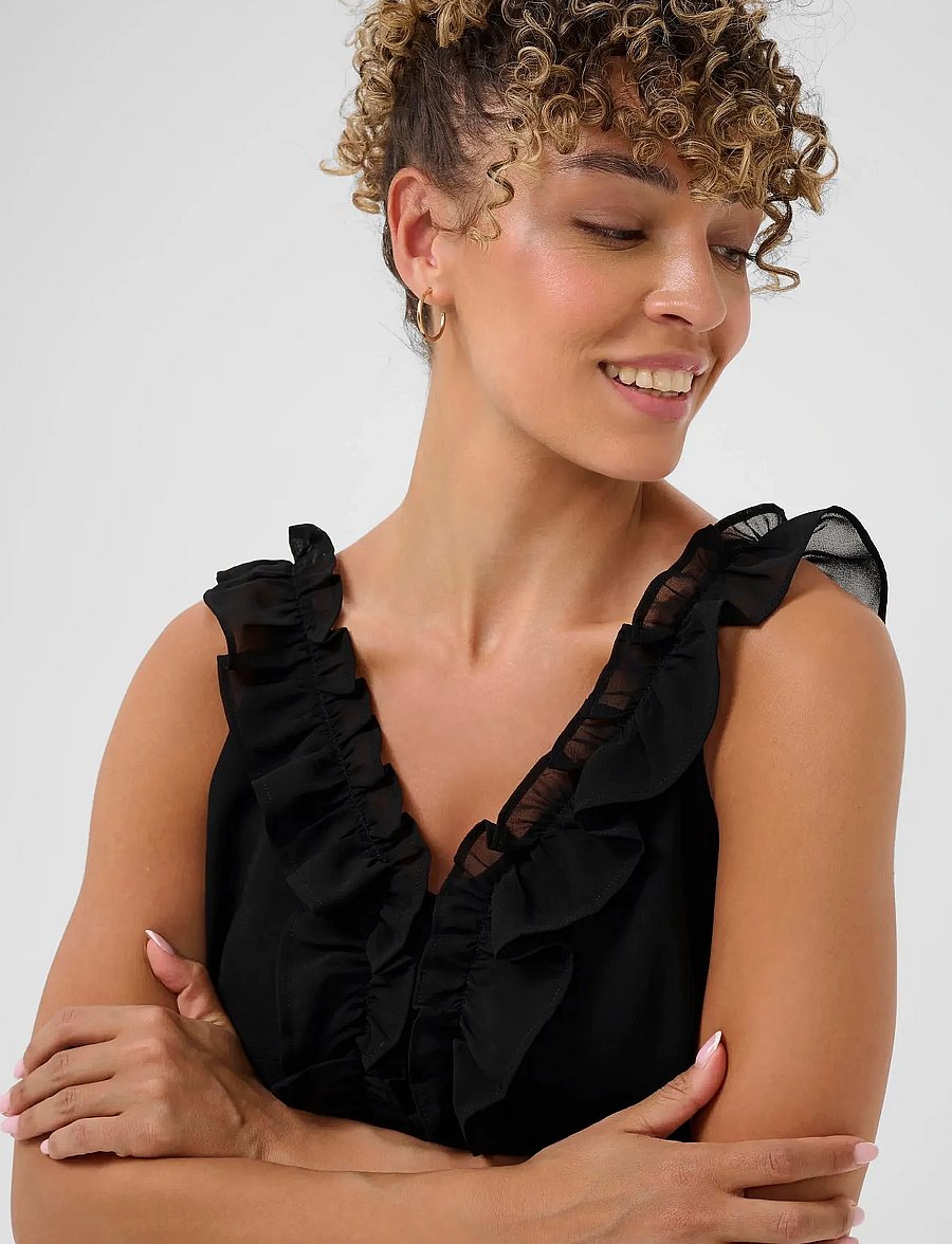 Cream - CRTima Top - sleeveless blouses - pitch black - 5