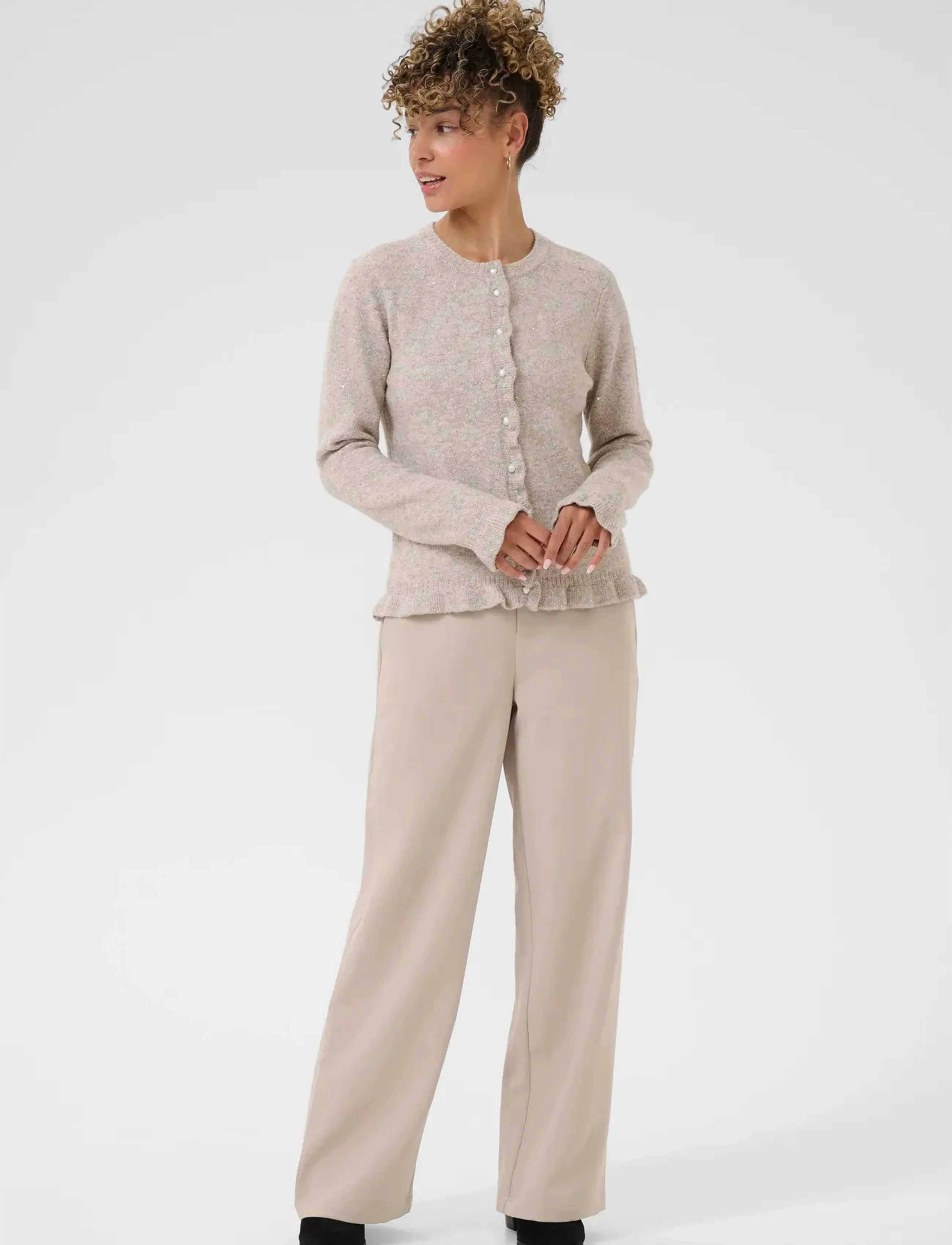 Cream - CRJolly Knit Cardigan - gebreide vesten - string melange - 3