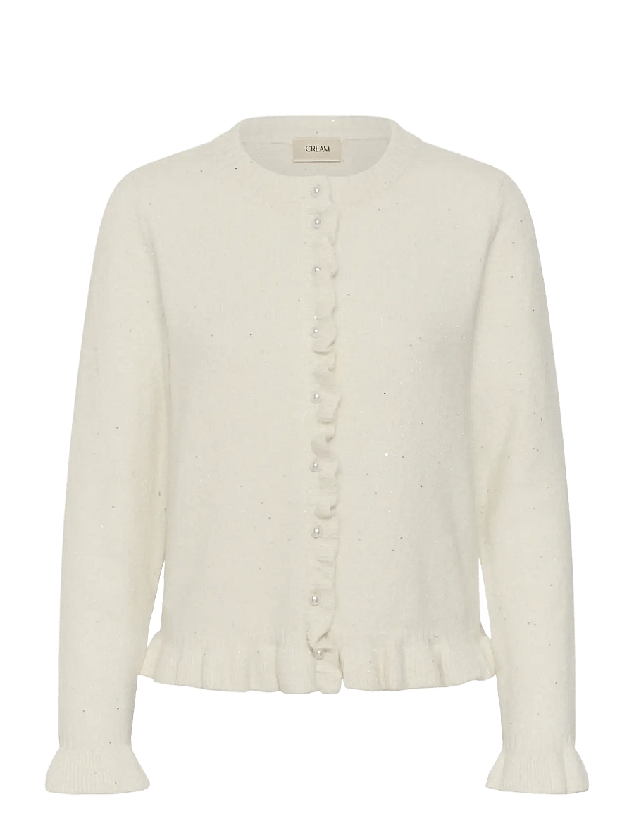 Cream - CRJolly Knit Cardigan - koftor - whisper white - 0