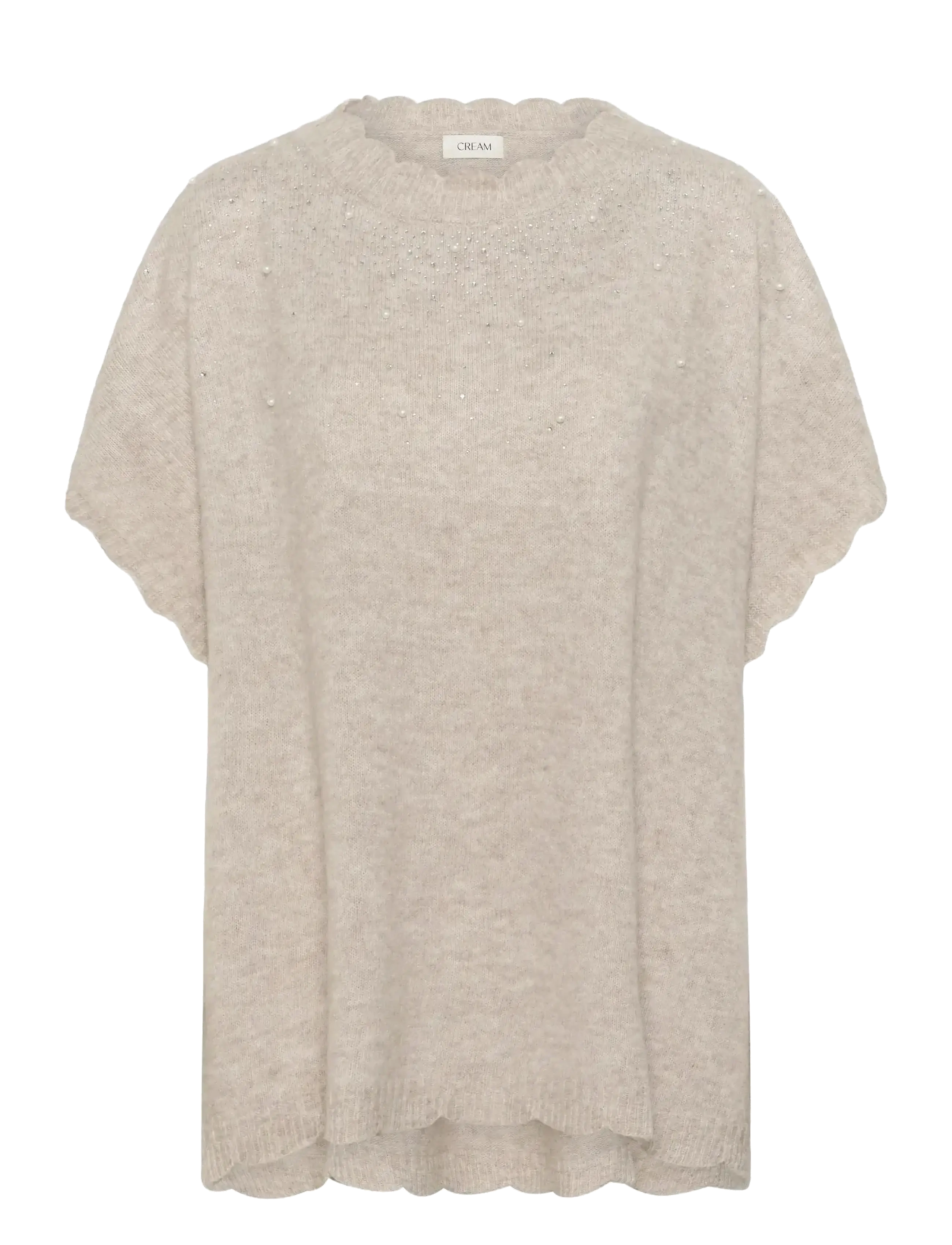 Cream CREmanuella Poncho - Ponchoer & Kapper - STRING MELANGE / cream