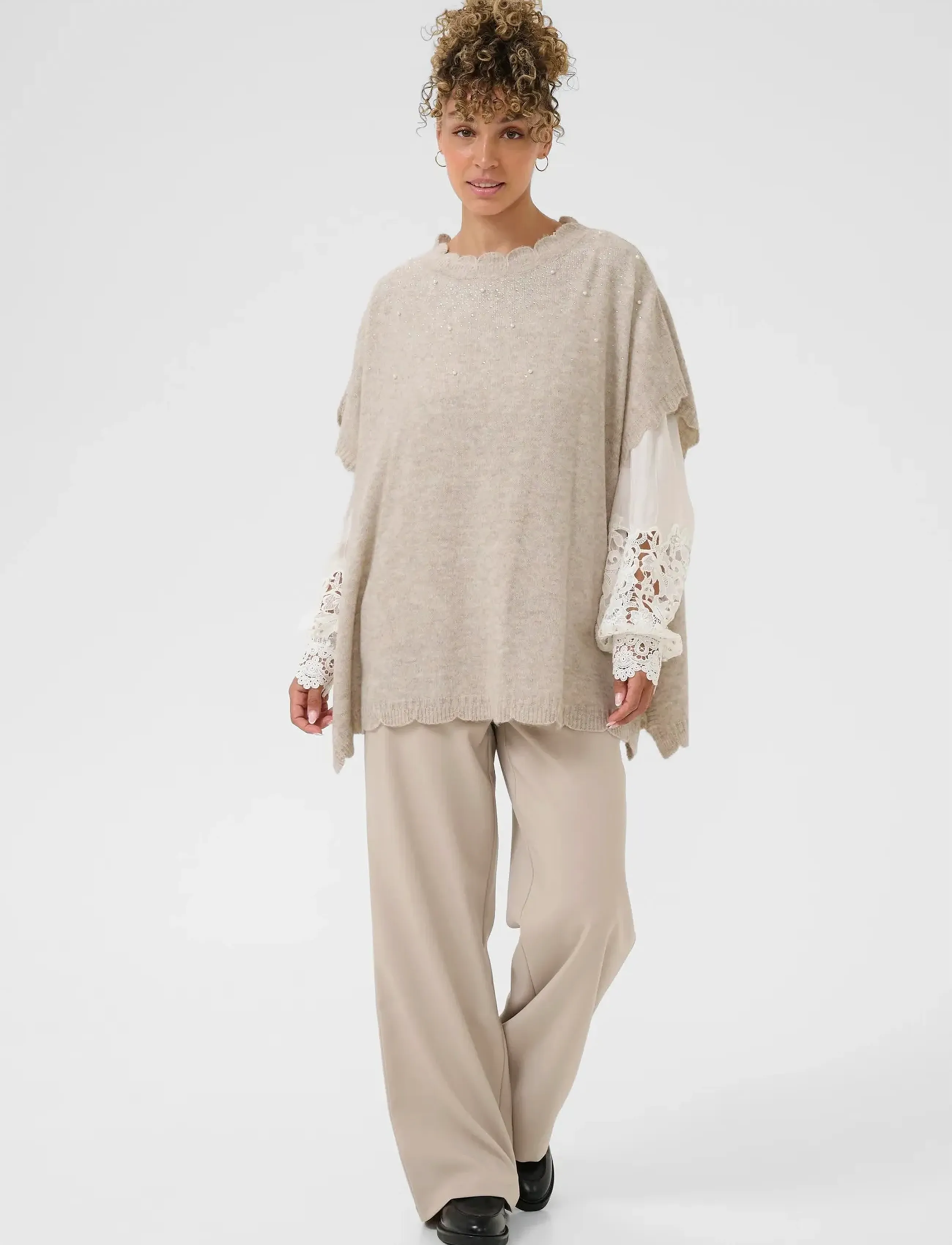 Cream - CREmanuella Poncho - ponchos & capes - string melange - 3