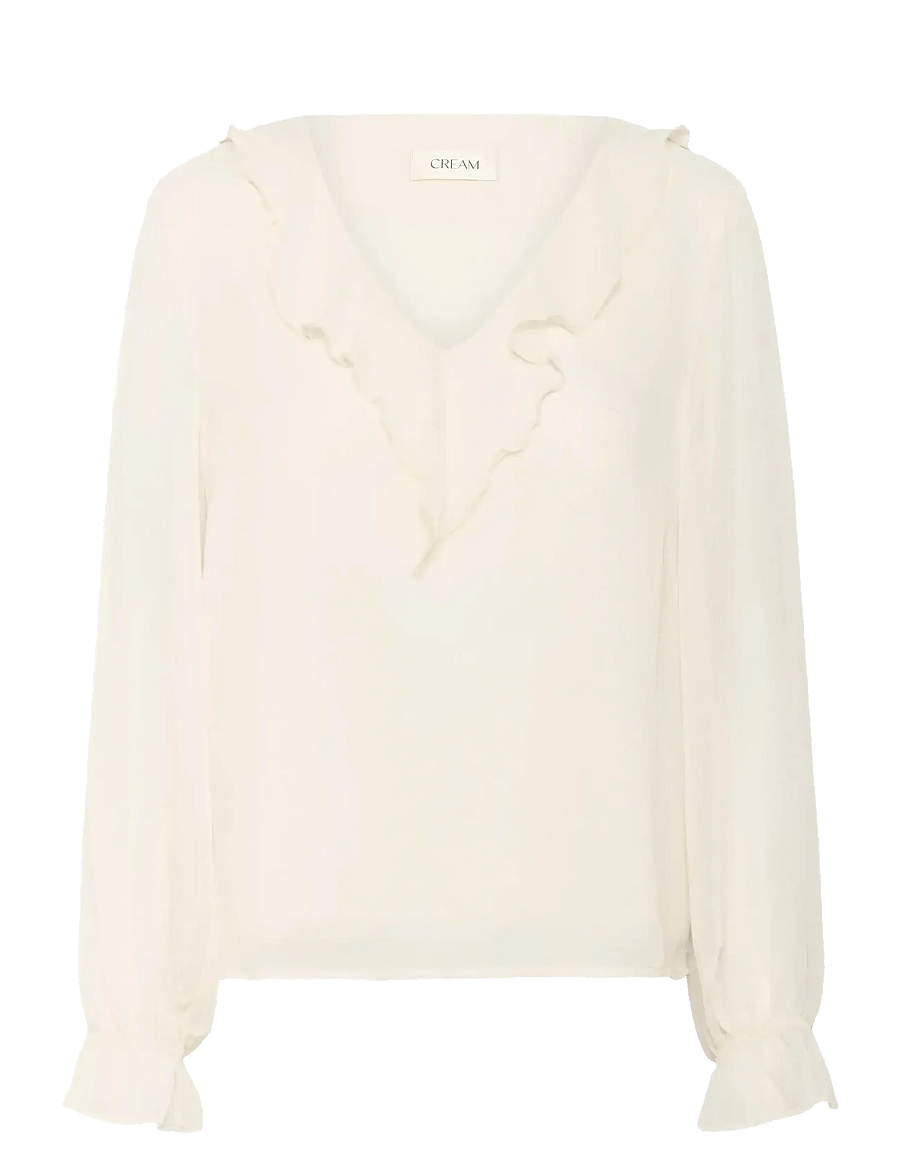Cream - CRFlake Blouse - langärmelige blusen - whisper white - 1