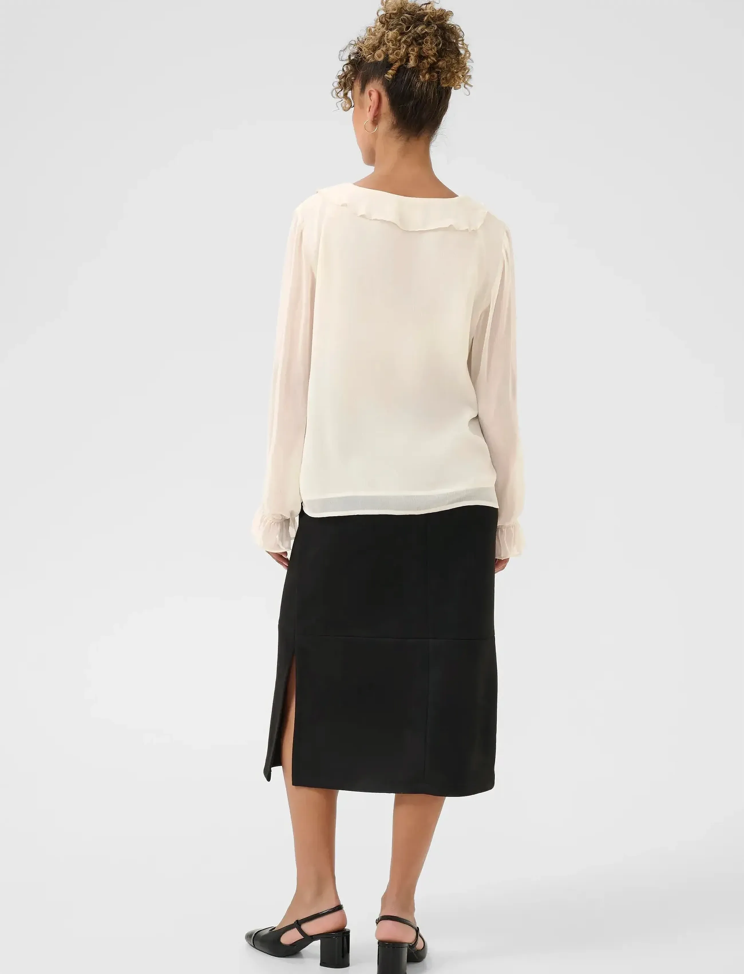 Cream - CRFlake Blouse - langärmlige blusen - whisper white - 4