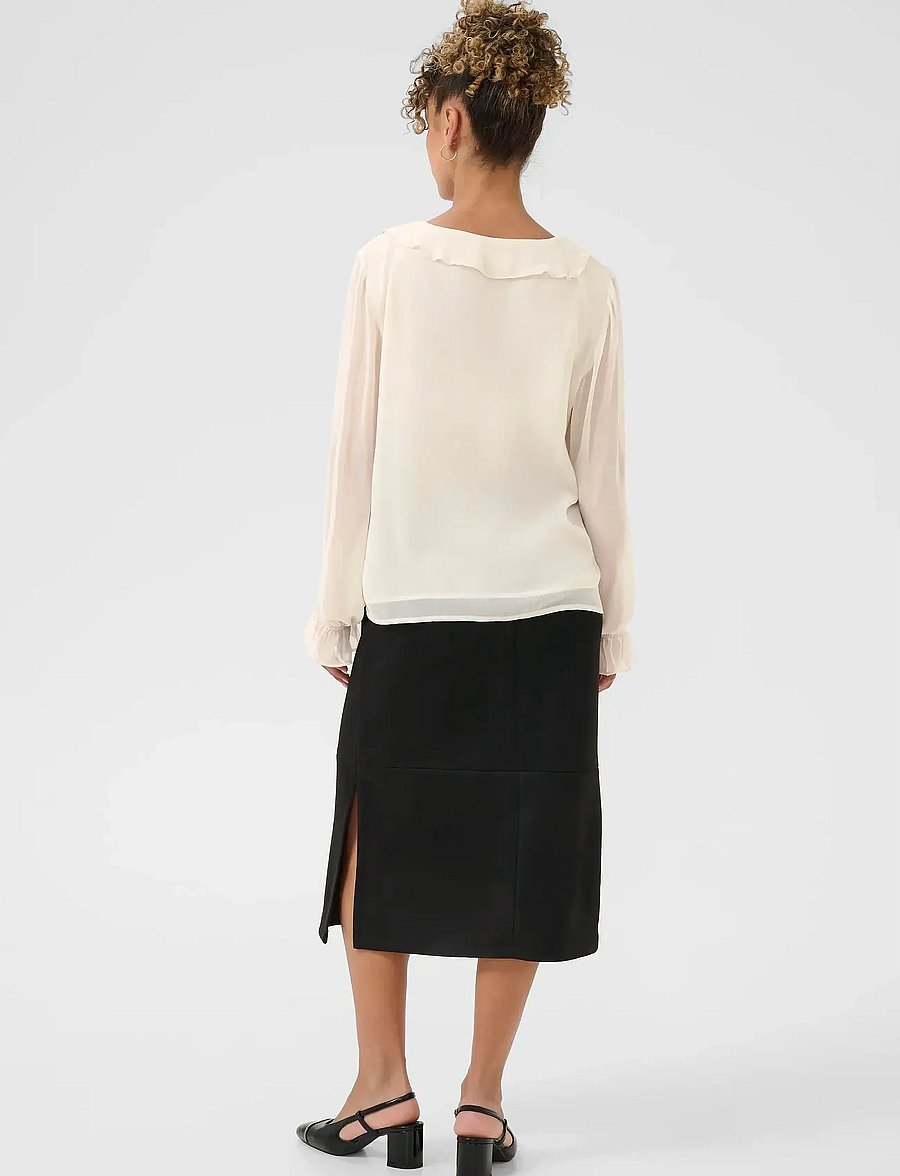 Cream - CRFlake Blouse - langärmelige blusen - whisper white - 4