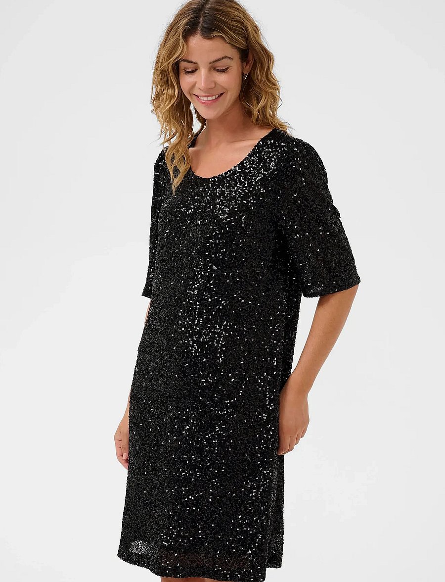 Cream - CRDiddi Dress - paillettenkleider - pitch black - 0