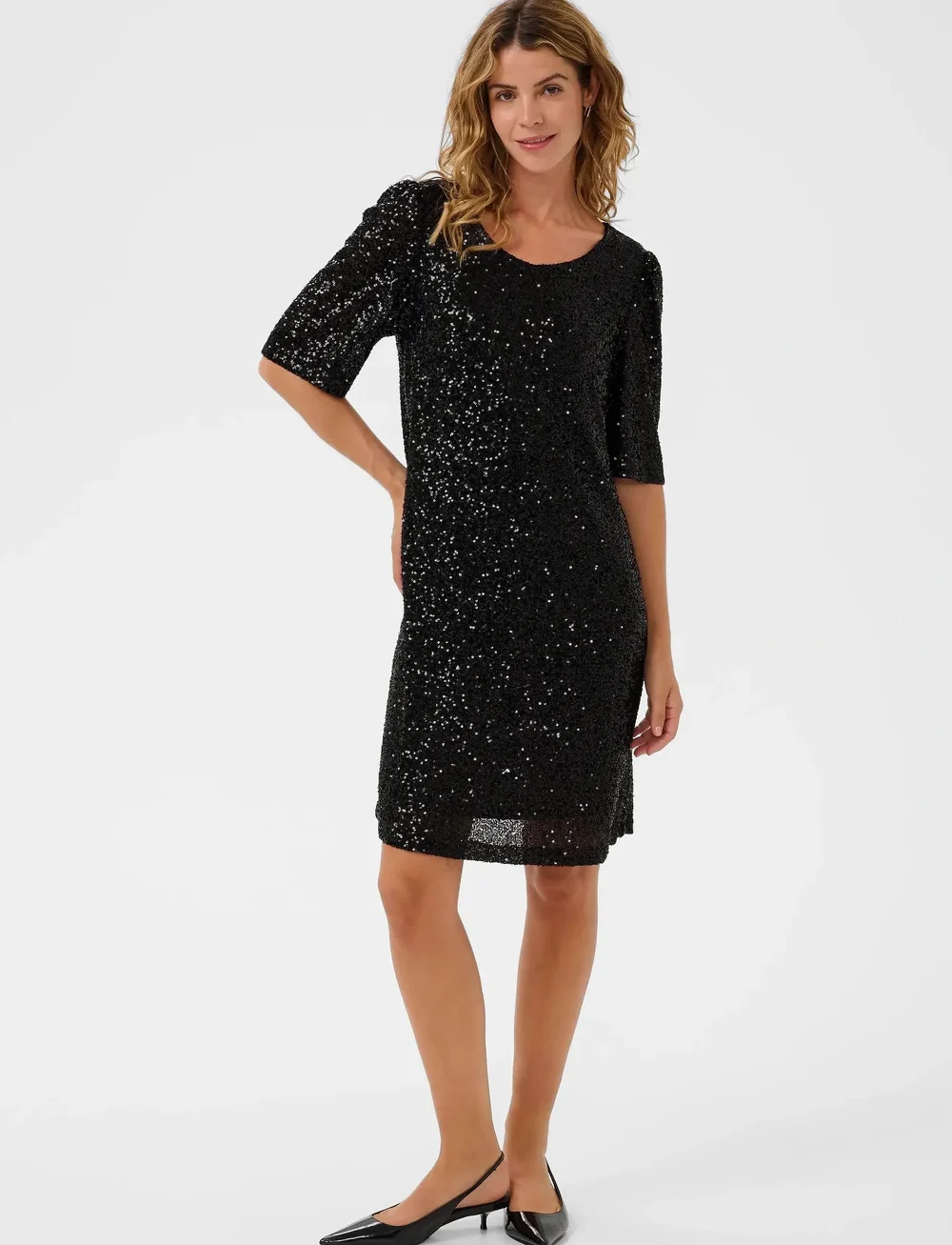 Cream - CRDiddi Dress - pailletkjoler - pitch black - 3
