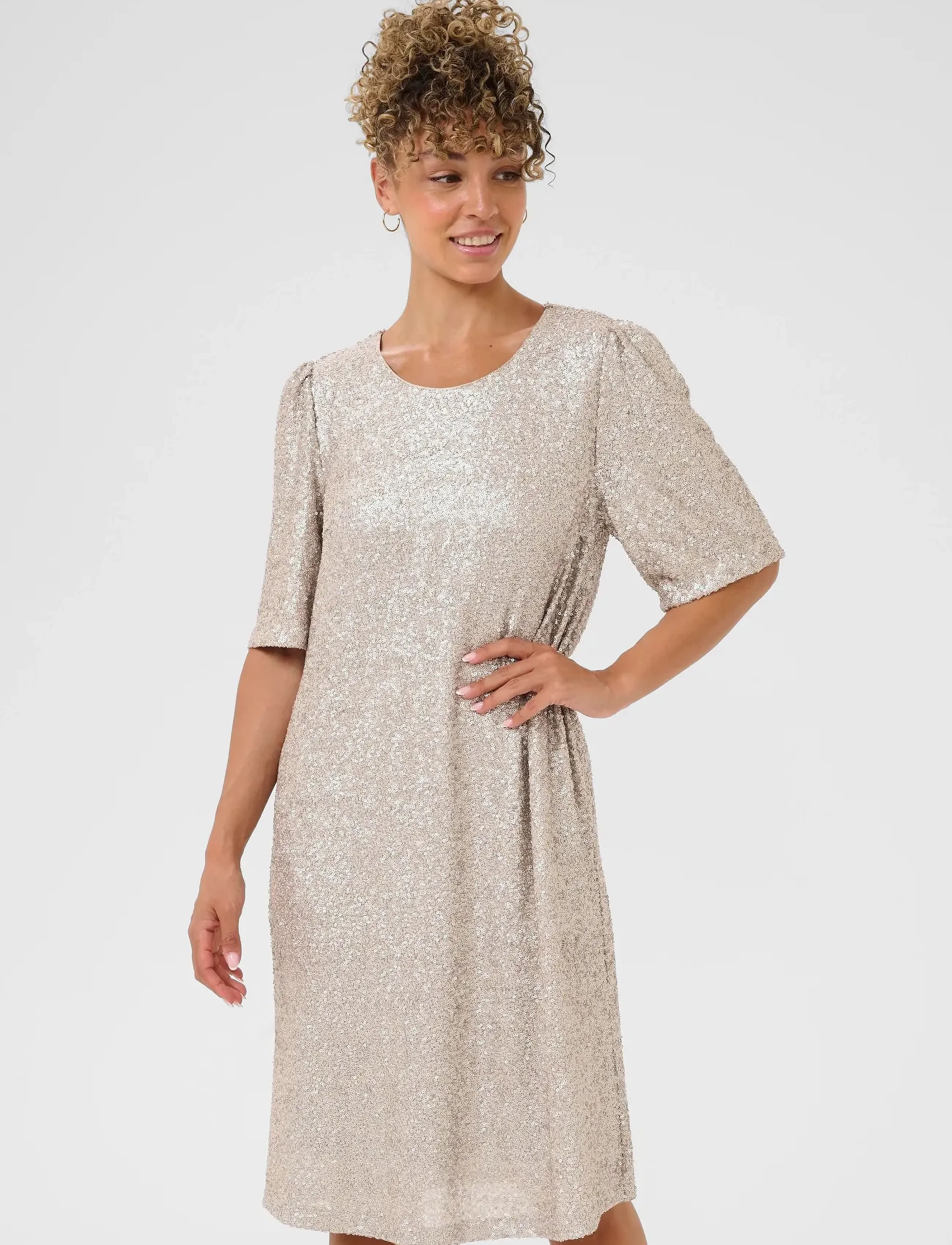 Cream Crdiddi Dress, S, Dresses, Creme - Short Frauen