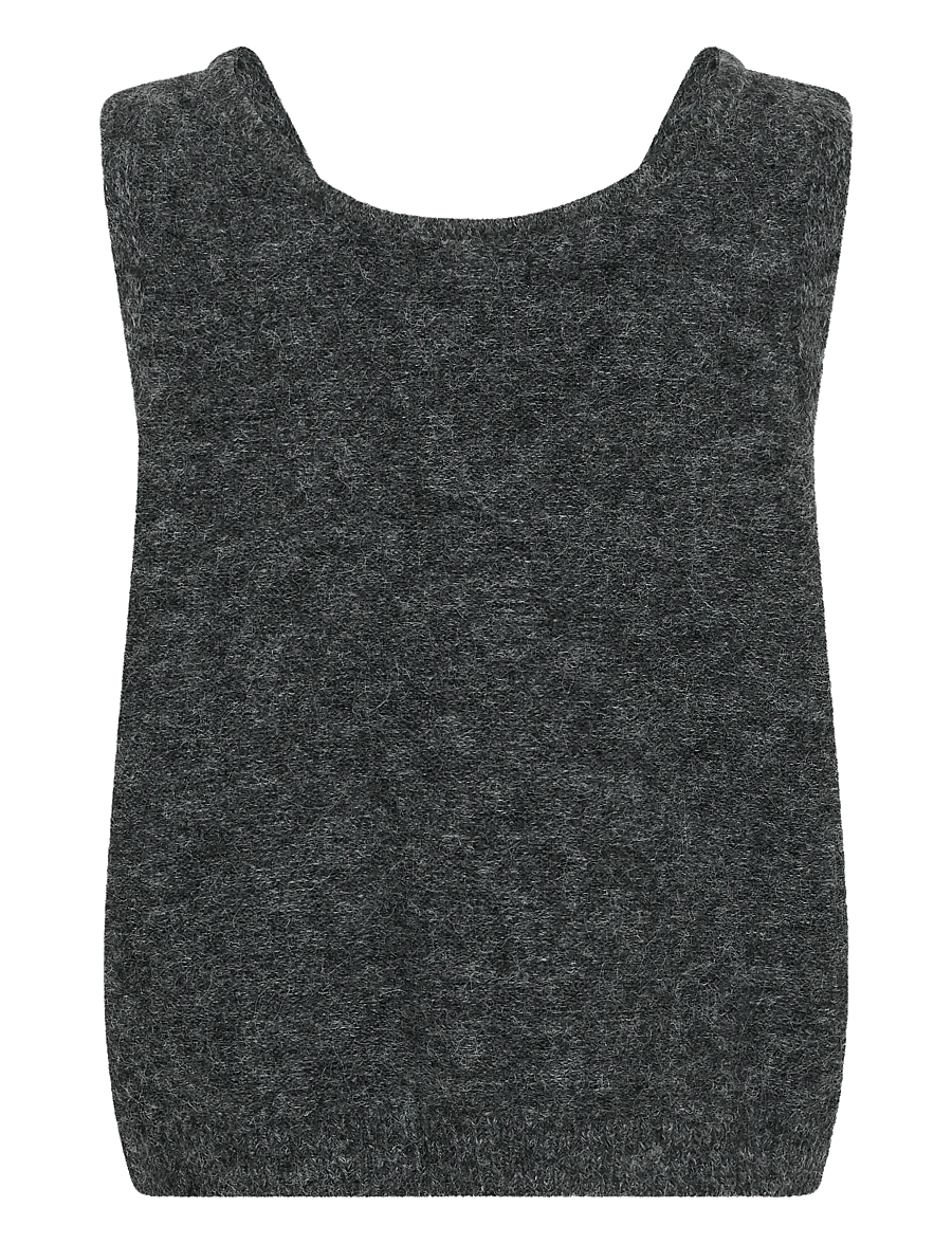 Cream - CRBulp Knit Vest - stickade västar - dark grey melange - 2