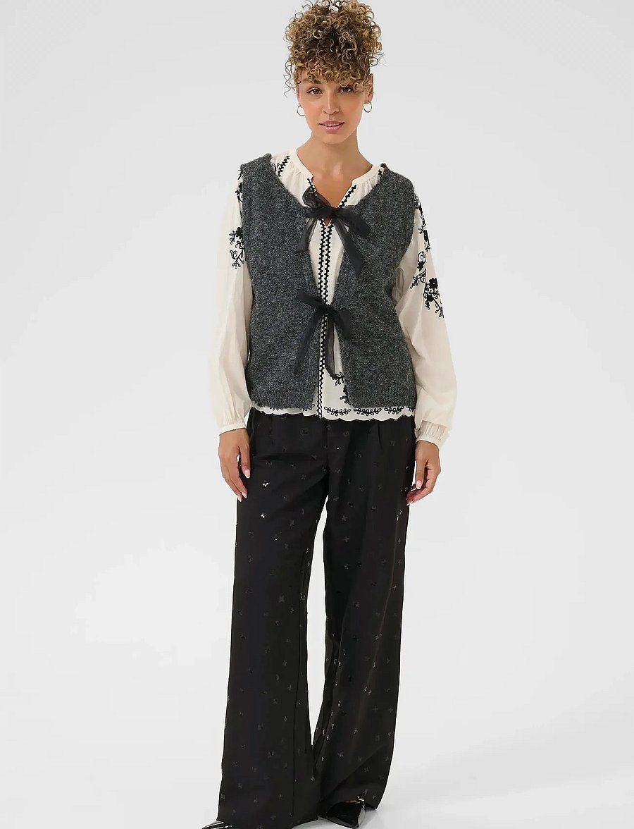 Cream - CRBulp Knit Vest - stickade västar - dark grey melange - 3