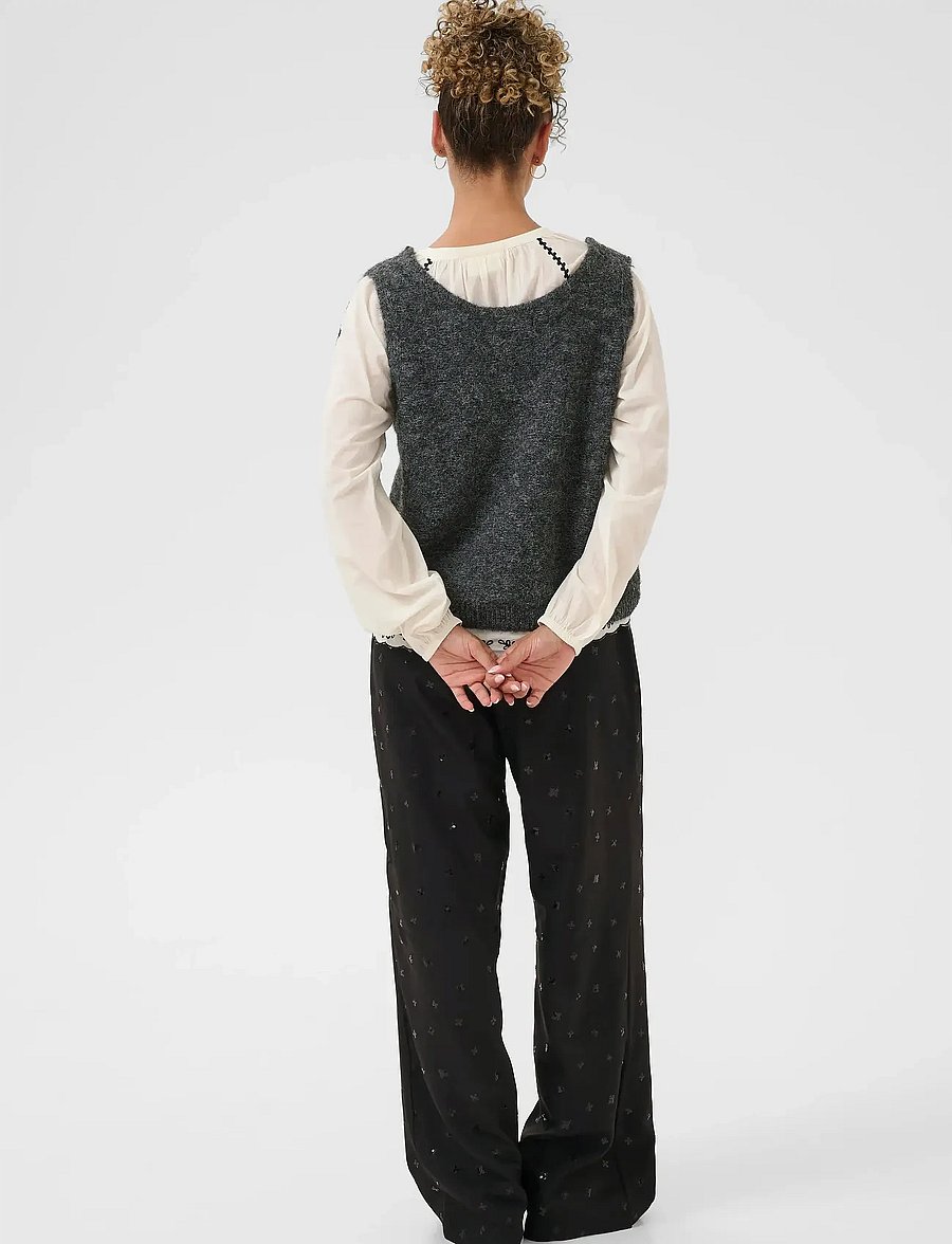 Cream - CRBulp Knit Vest - stickade västar - dark grey melange - 4