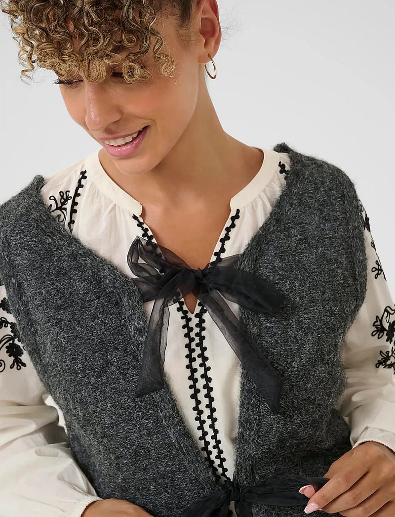 Cream - CRBulp Knit Vest - gestrickte westen - dark grey melange - 5