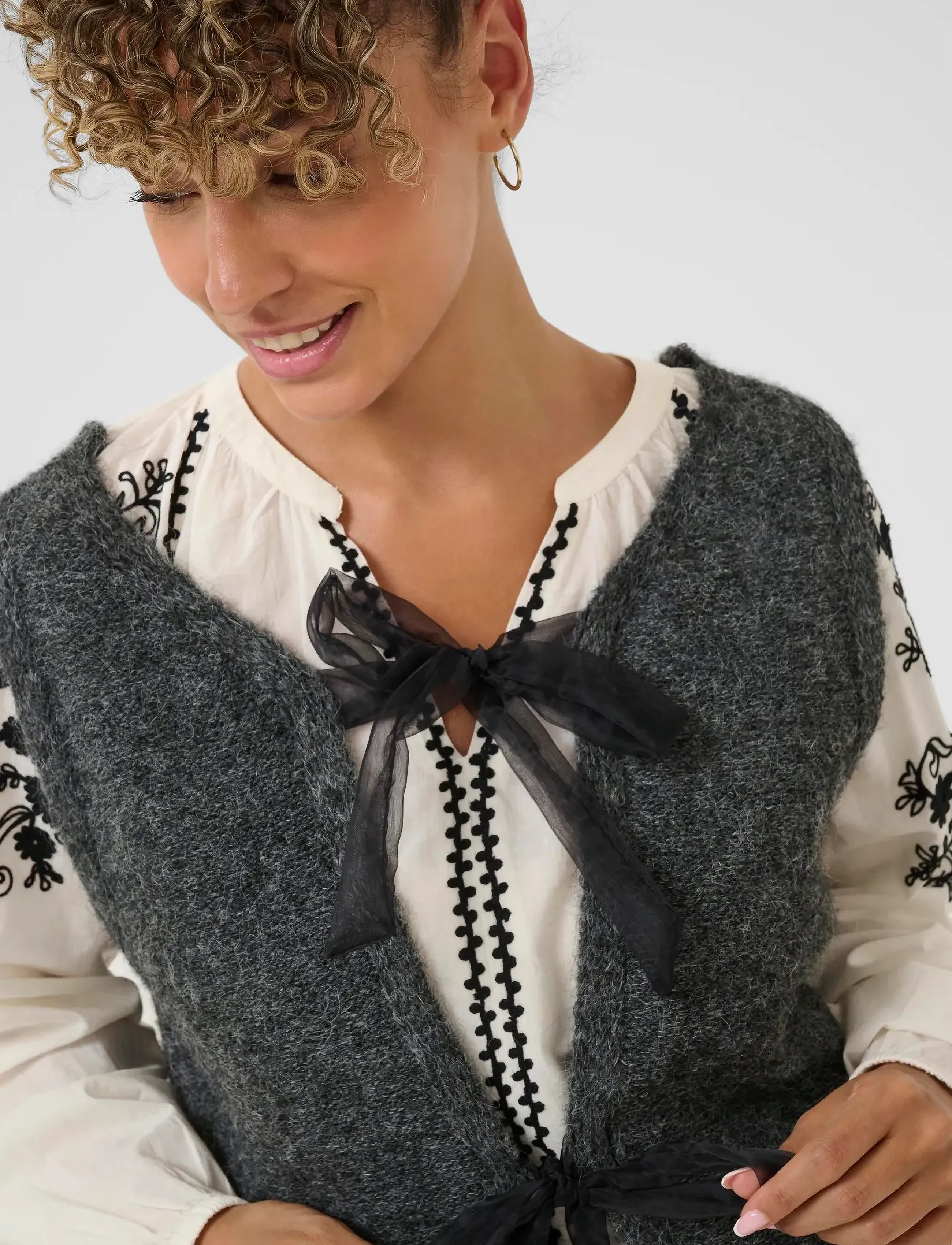 Cream - CRBulp Knit Vest - gestrickte westen - dark grey melange - 5