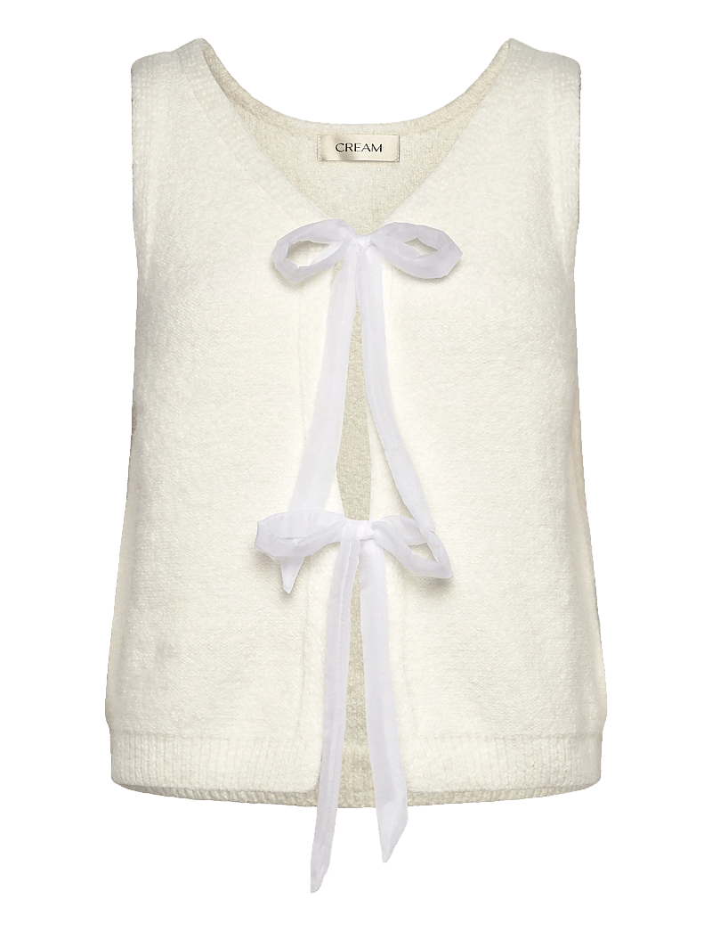 Cream - CRBulp Knit Vest - stickade västar - snow white - 0