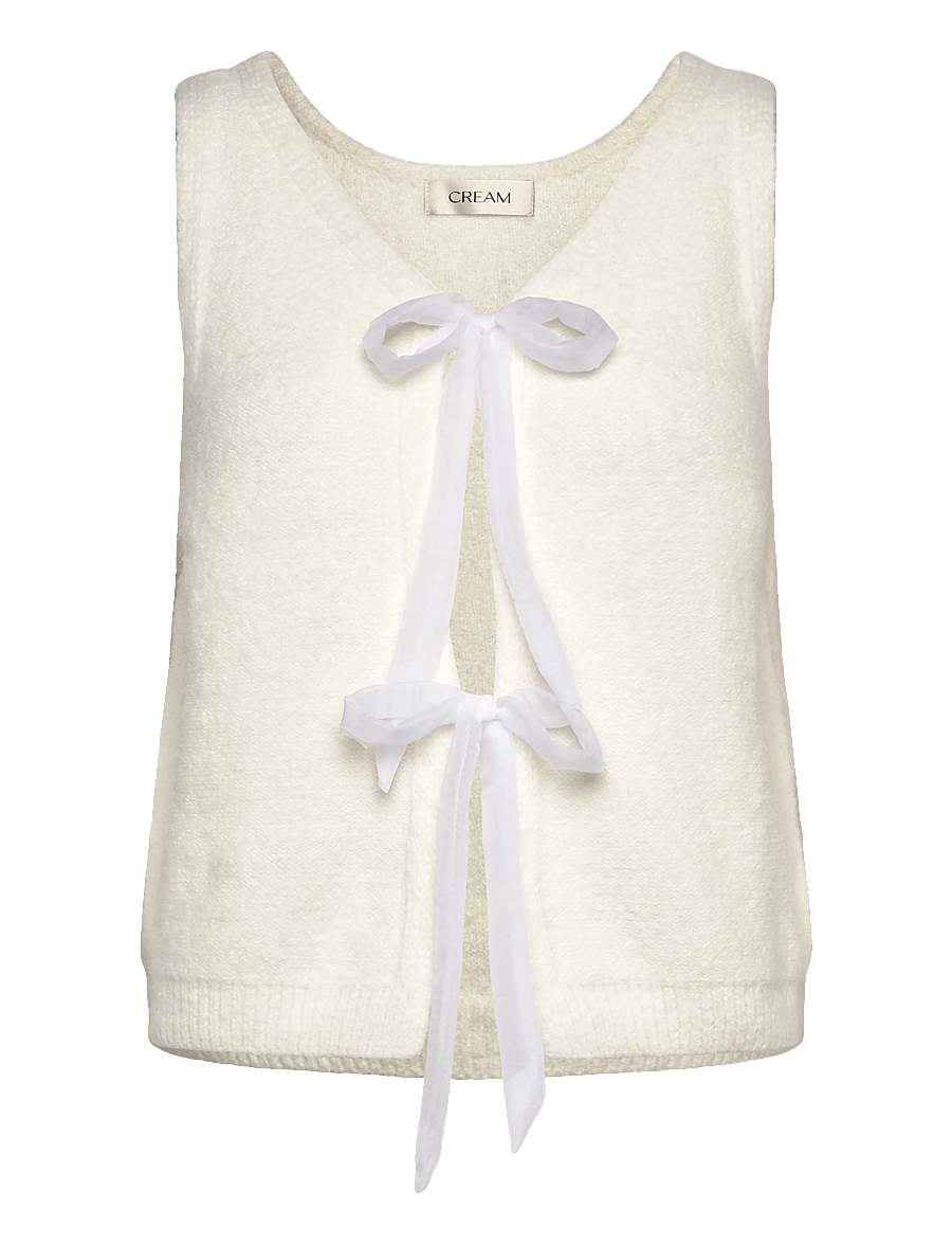 Cream - CRBulp Knit Vest - stickade västar - snow white - 0