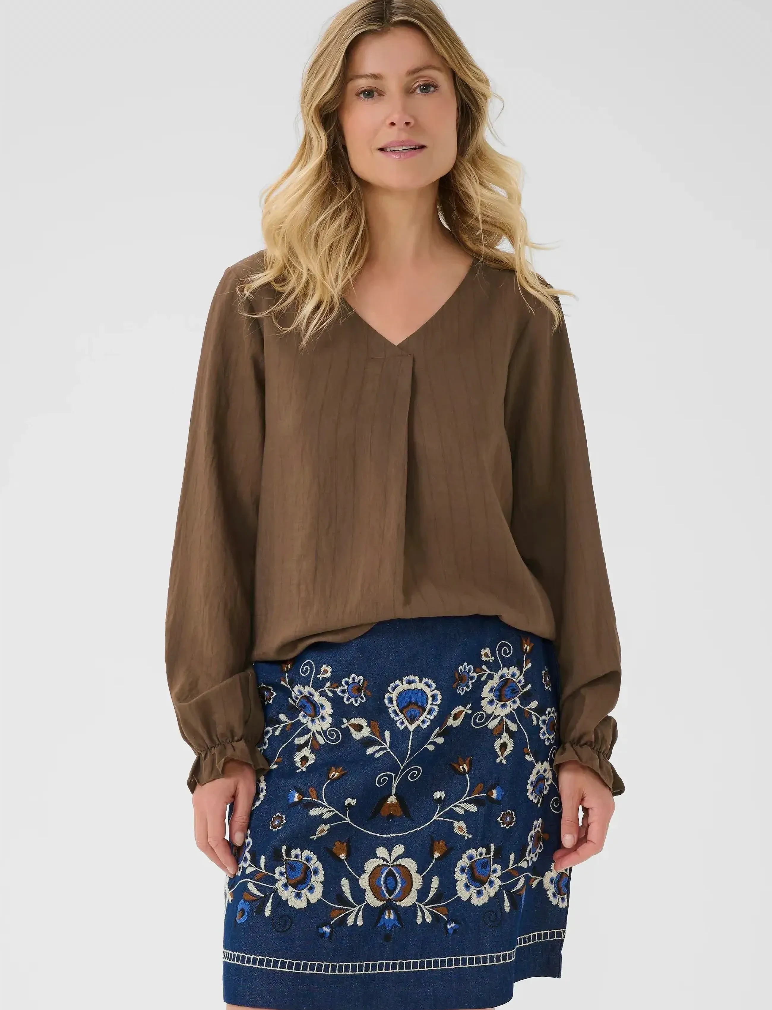 Cream Crbetina Blouse, 42, Brown, Bluser > Langærmede, Dame